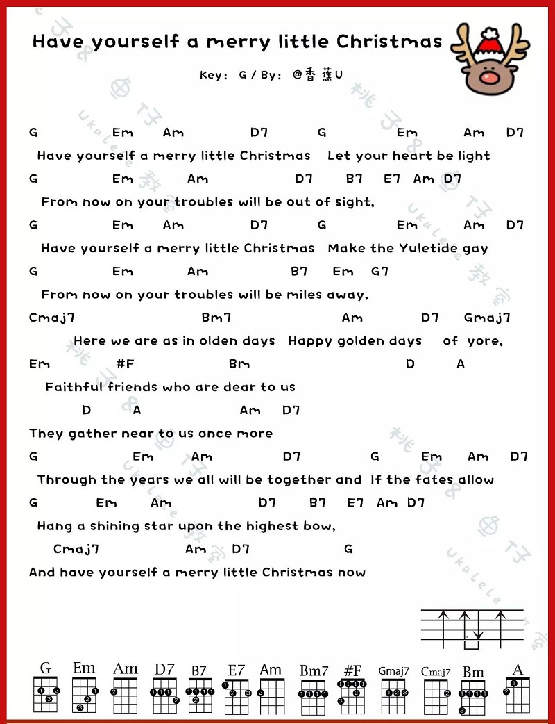 圣诞歌曲《Have Yourself A Merry Little Christmas》尤克里里谱-Ukulele Music Score