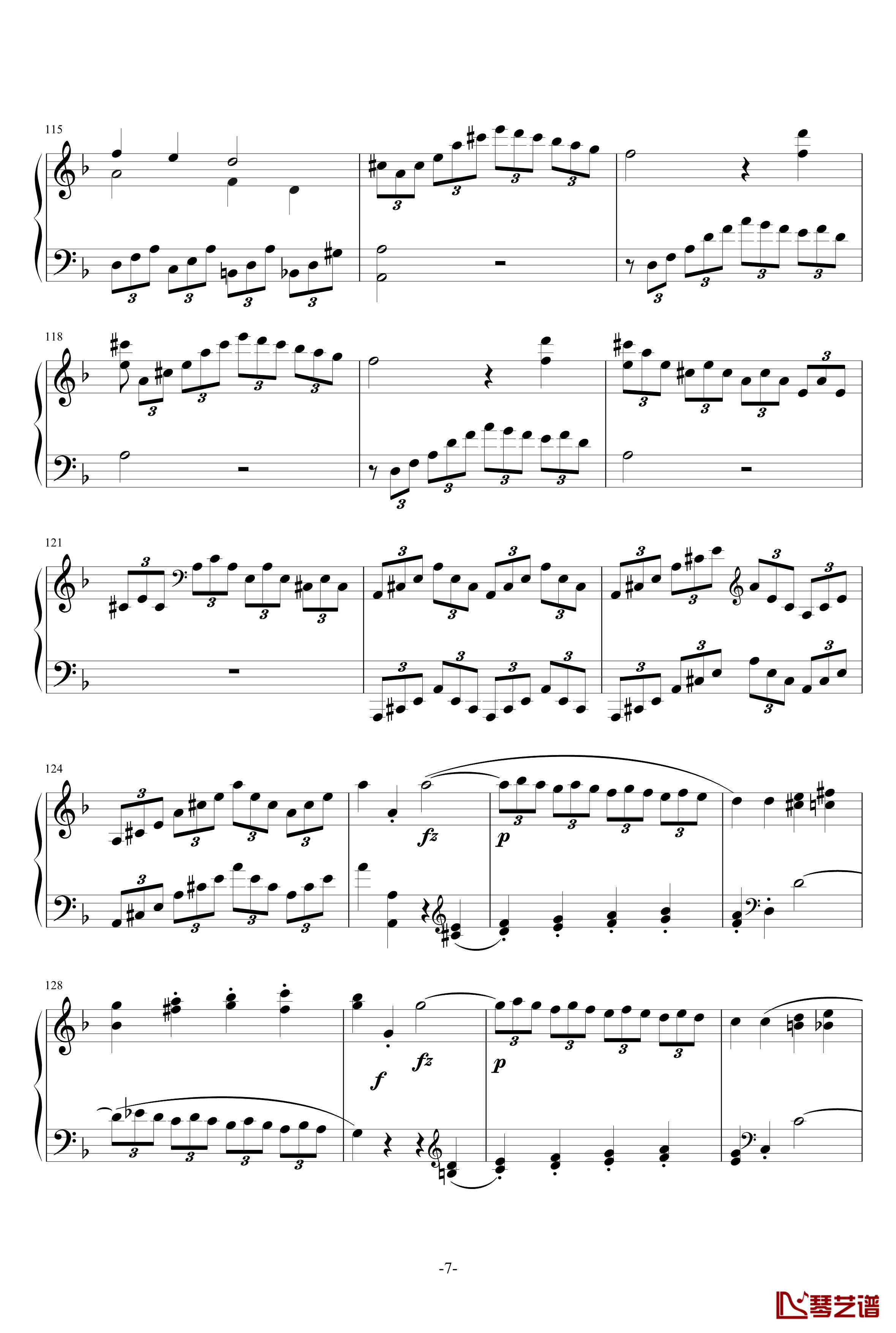 F大调奏鸣曲钢琴谱-莫扎特