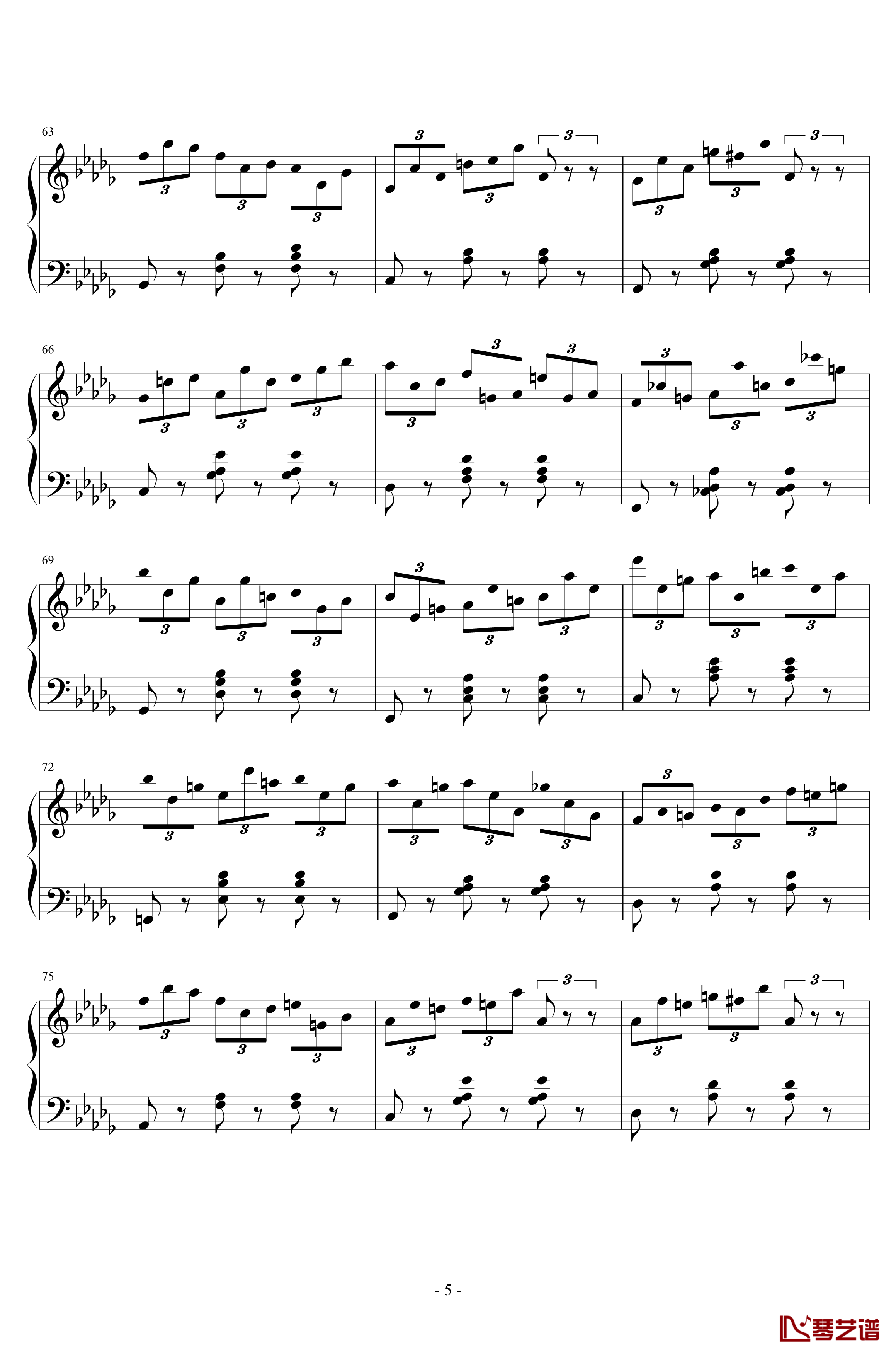 练习曲No.1 Op.6 降D大调练习曲钢琴谱-江畔新绿