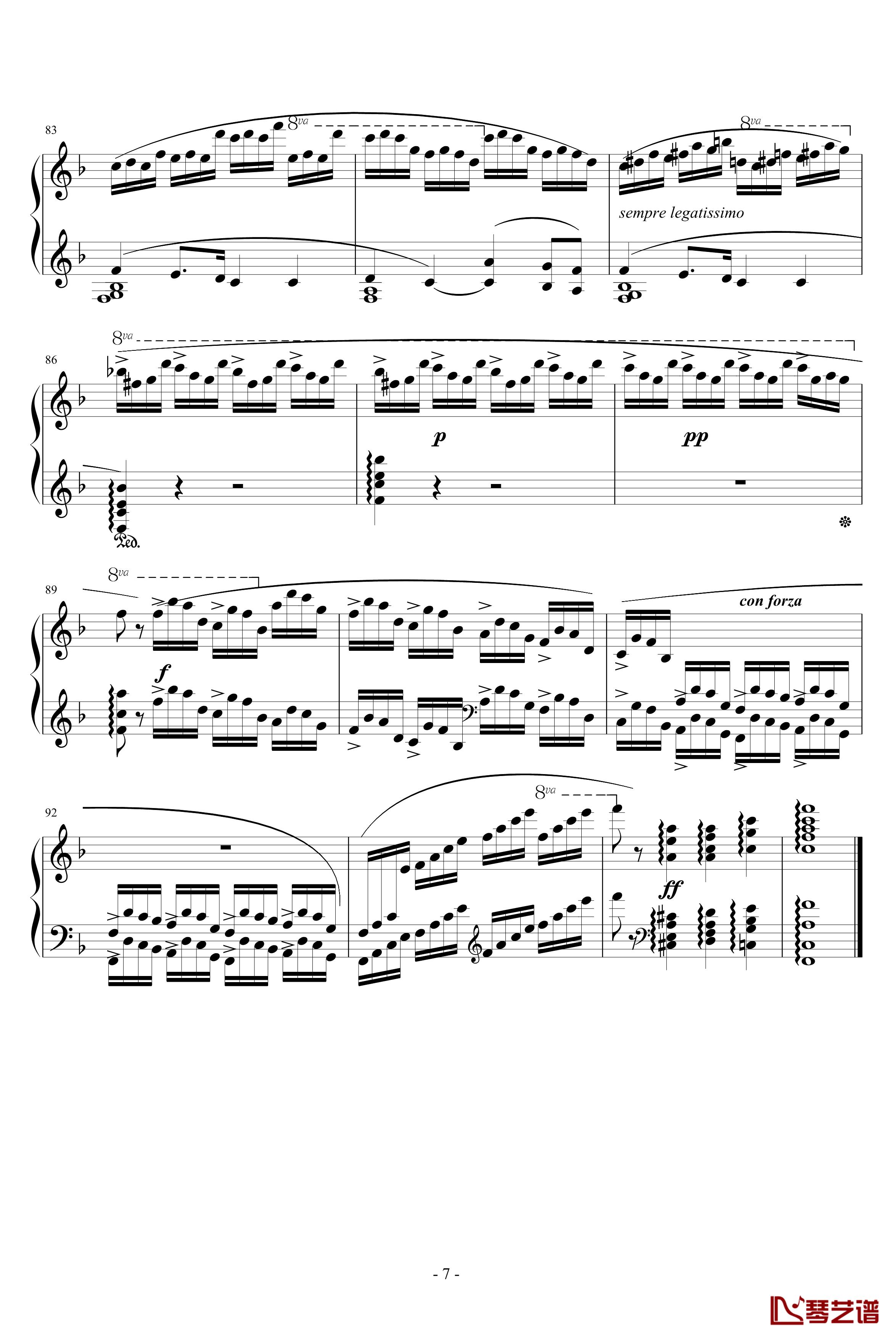 肖邦练习曲8钢琴谱-肖邦-chopin