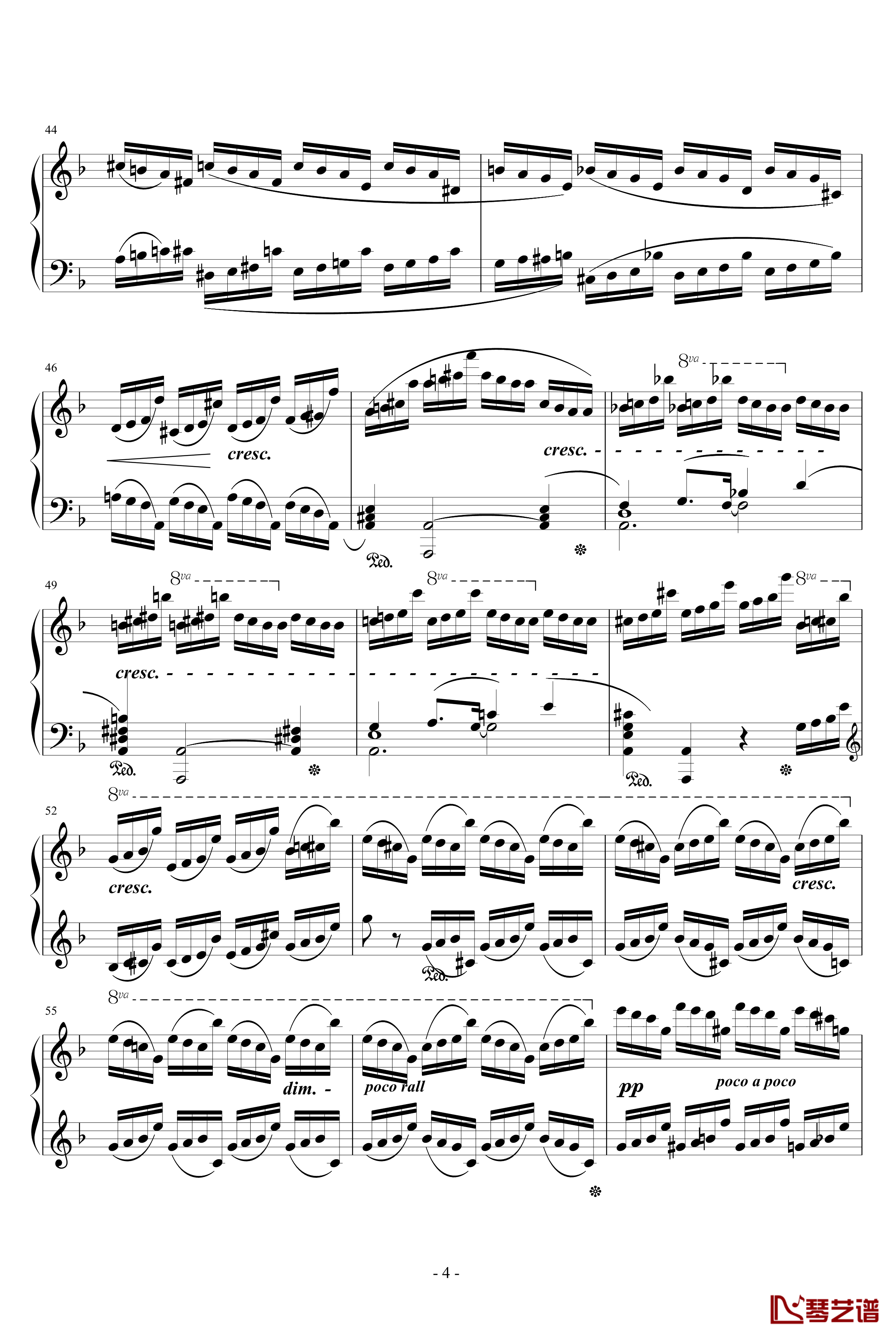 肖邦练习曲8钢琴谱-肖邦-chopin