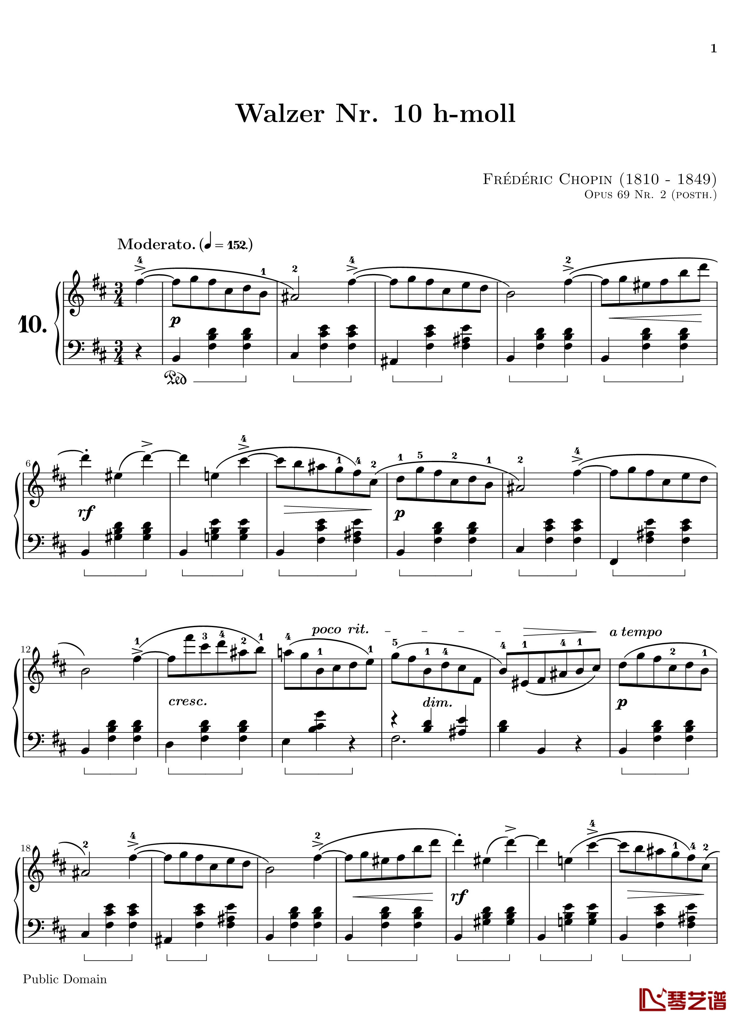 Waltz Op 69 N 2钢琴谱-肖邦圆舞曲-肖邦-chopin