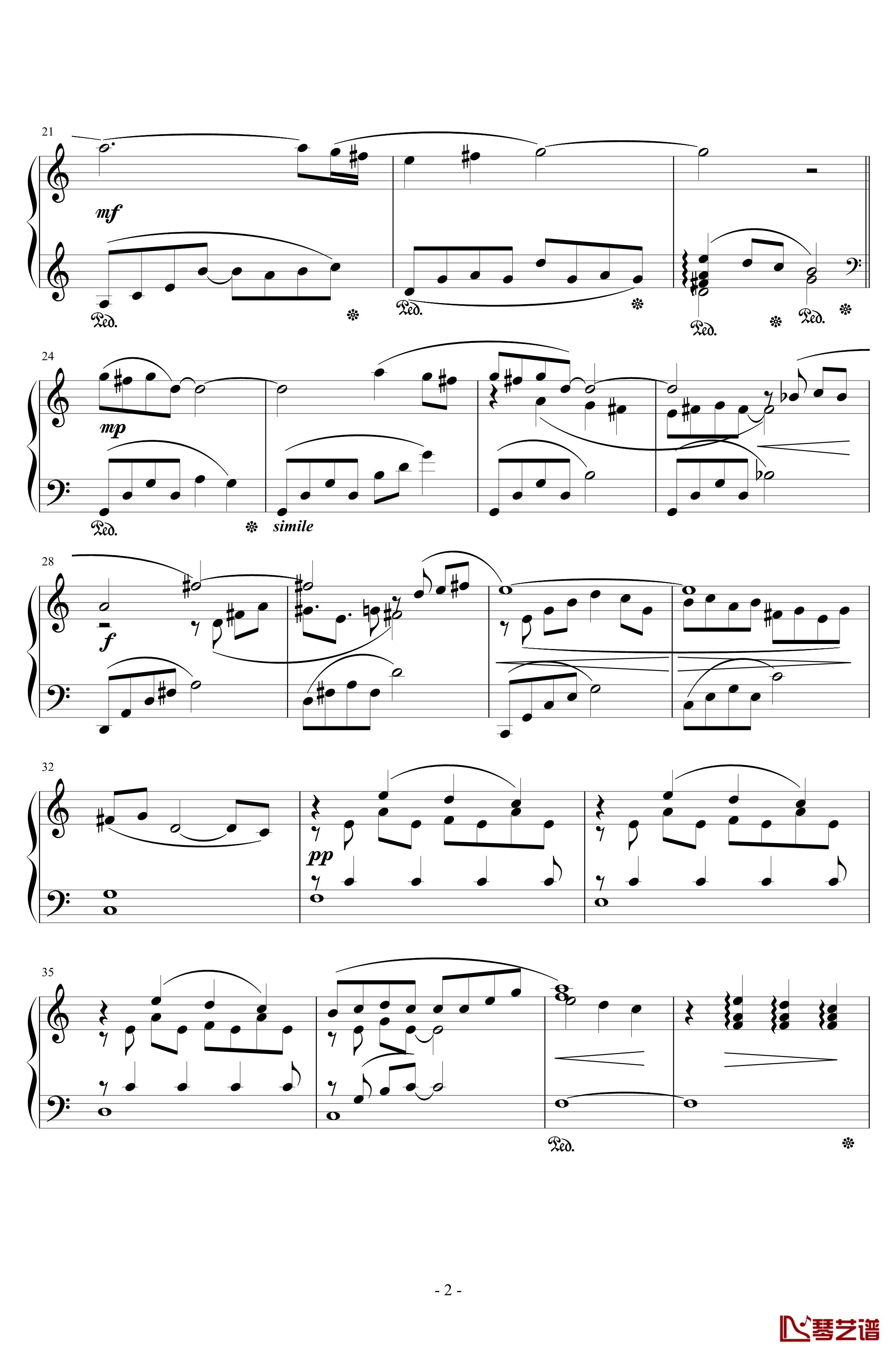 最终幻想8花园主题音乐钢琴谱-植松伸夫