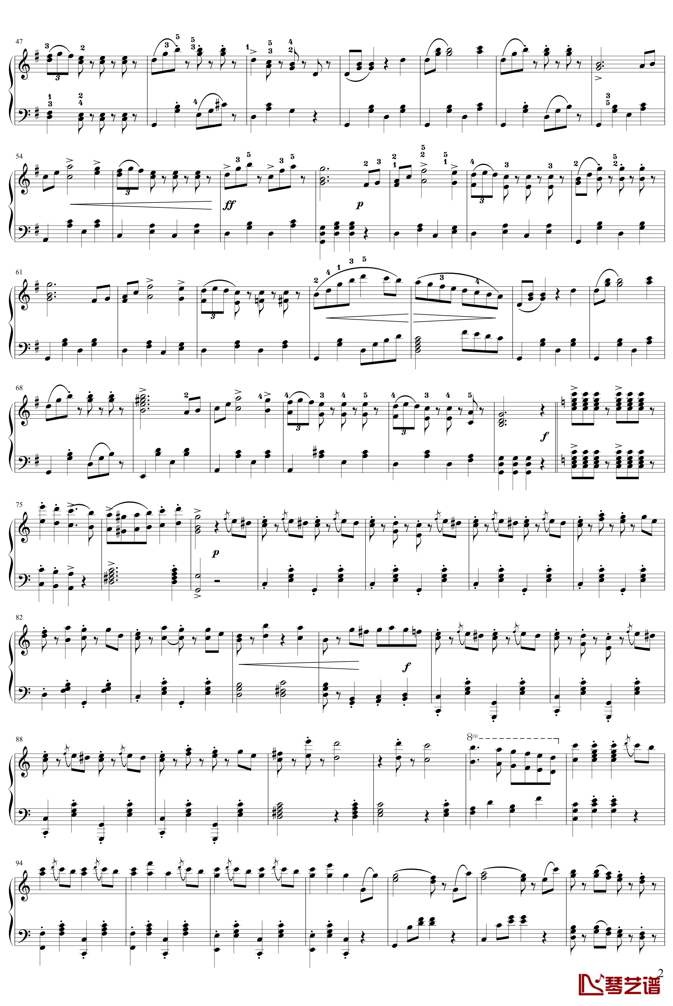 拉德斯基进行曲钢琴谱-独奏版-约翰·斯特劳斯