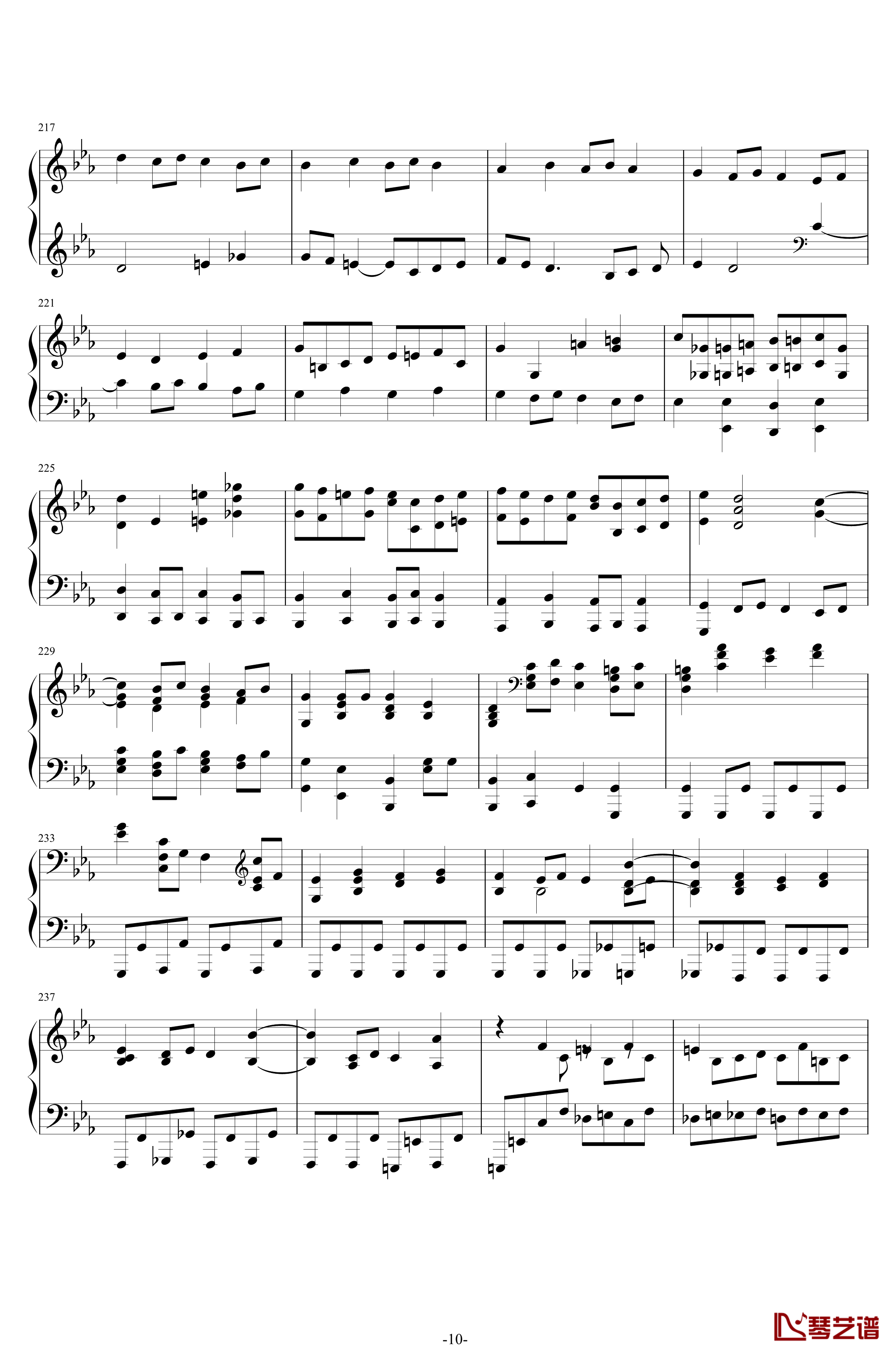第二钢琴协奏曲钢琴谱--第三乐章独奏版-拉赫马尼若夫-c小调