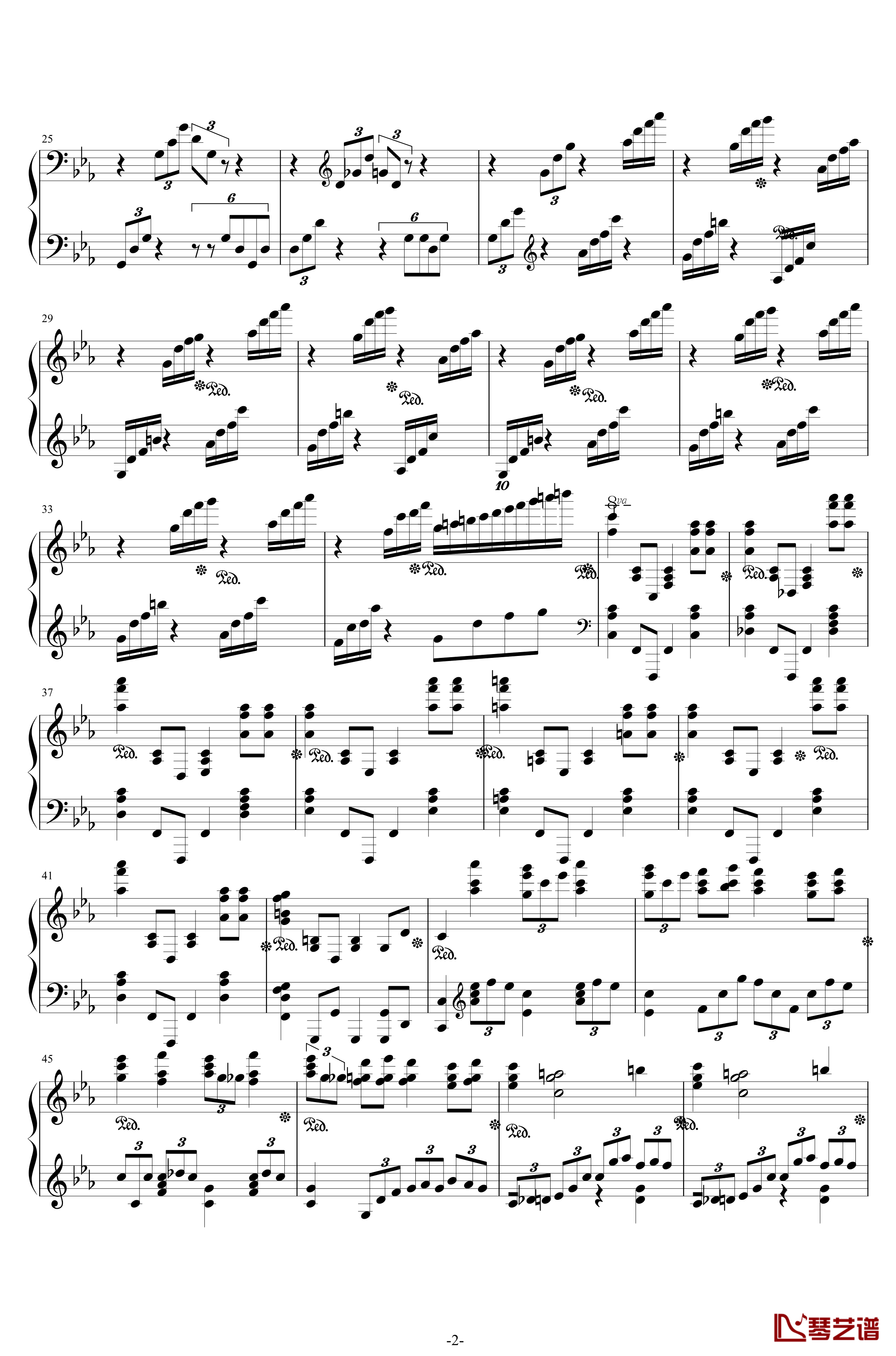 第二钢琴协奏曲钢琴谱-第三乐章独奏版-c小调-拉赫马尼若夫