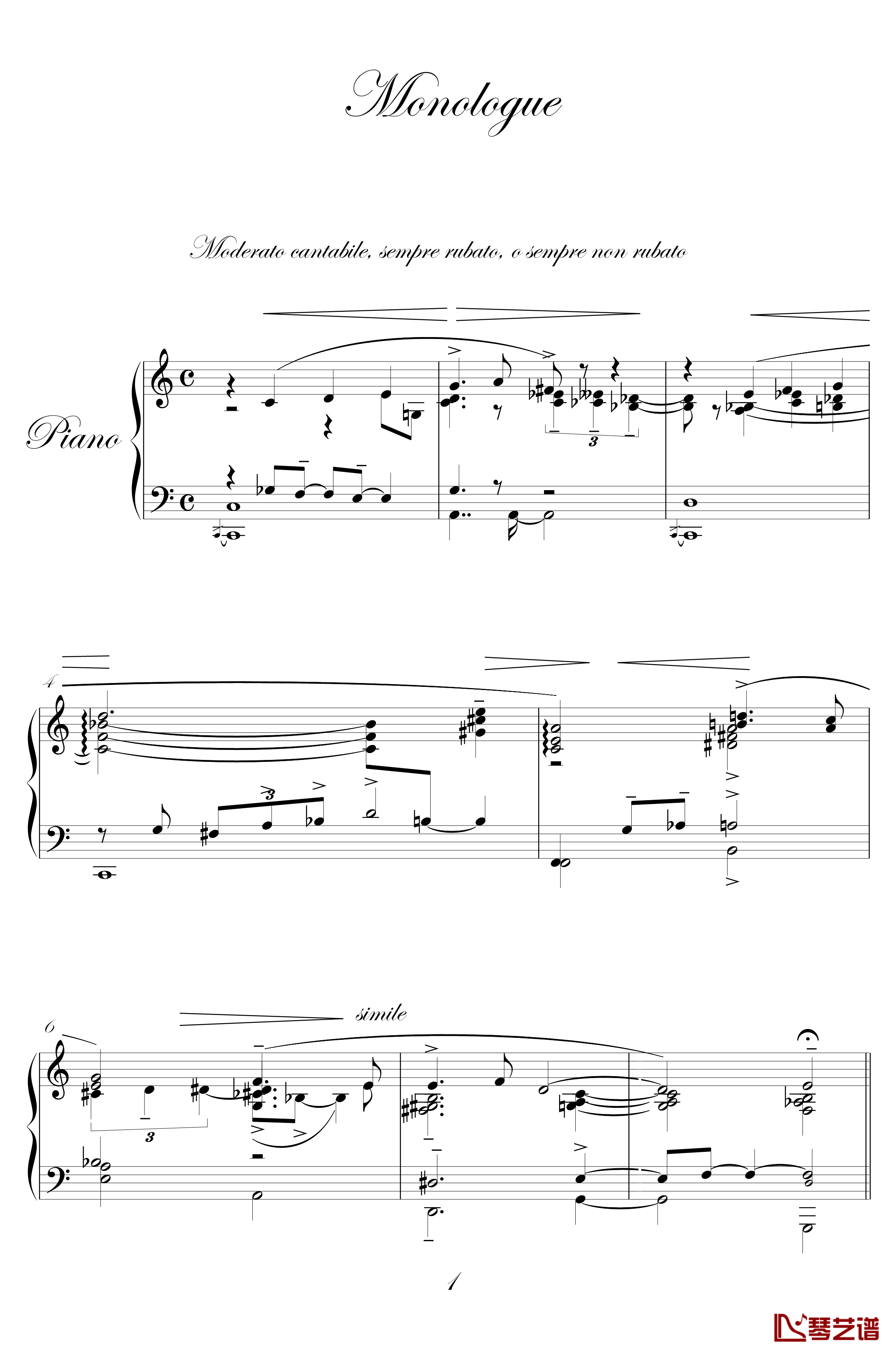 Monologue钢琴谱-佚名