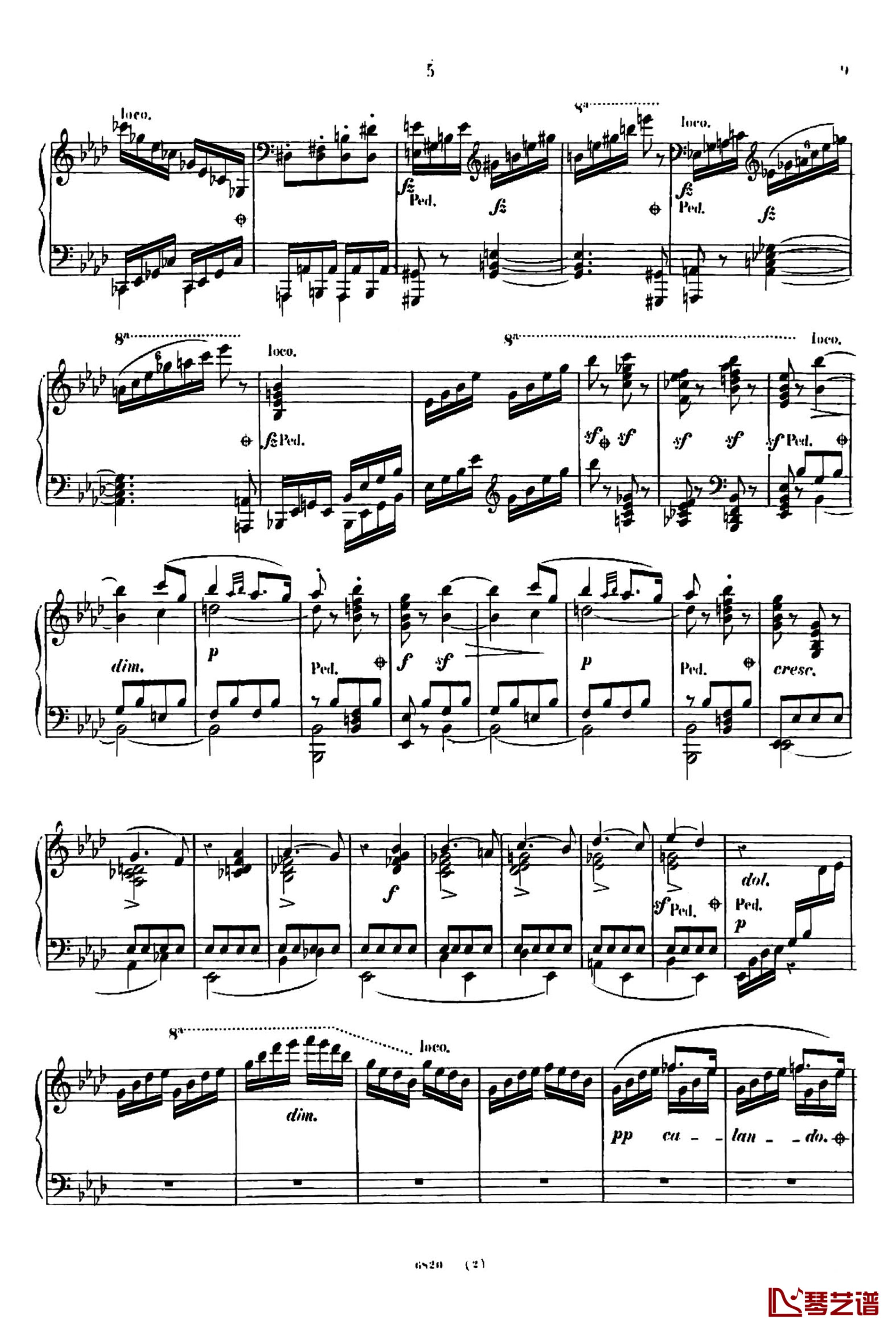 降A大调夜曲 心愿 Op.604  No.2钢琴谱-车尔尼-Czerny