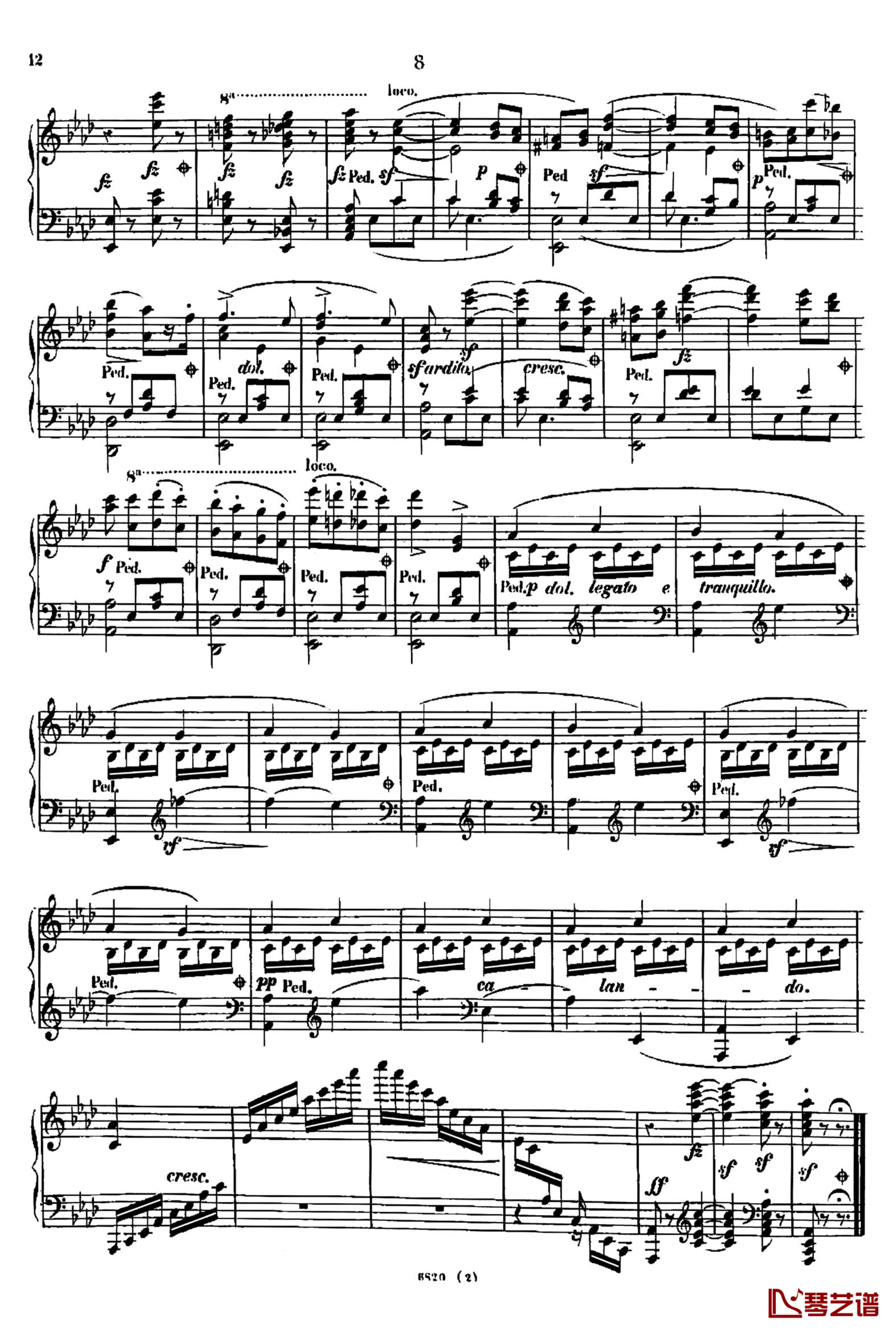 降A大调夜曲 心愿 Op.604  No.2钢琴谱-车尔尼-Czerny