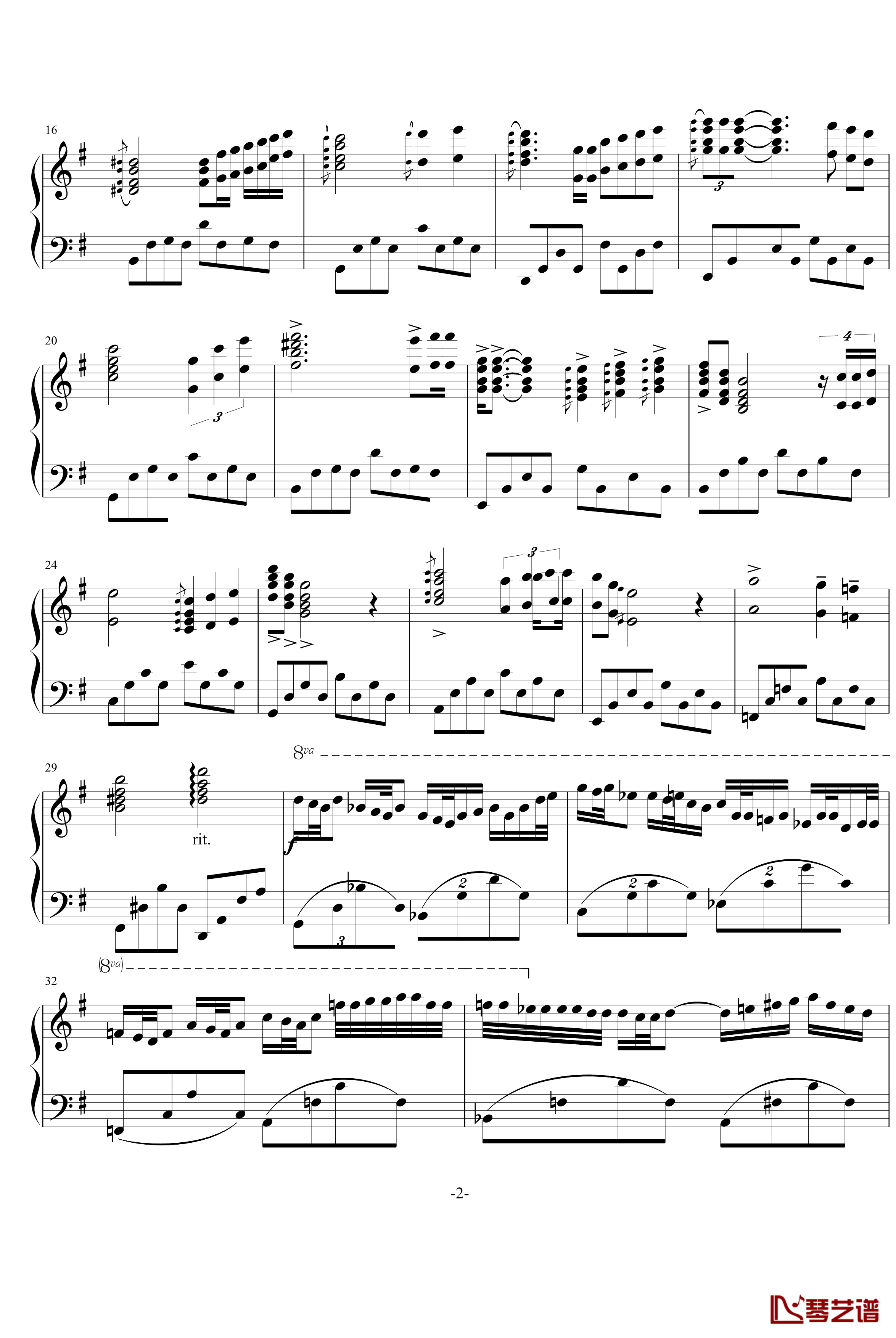 星空钢琴谱-Swenl特别版-克莱德曼