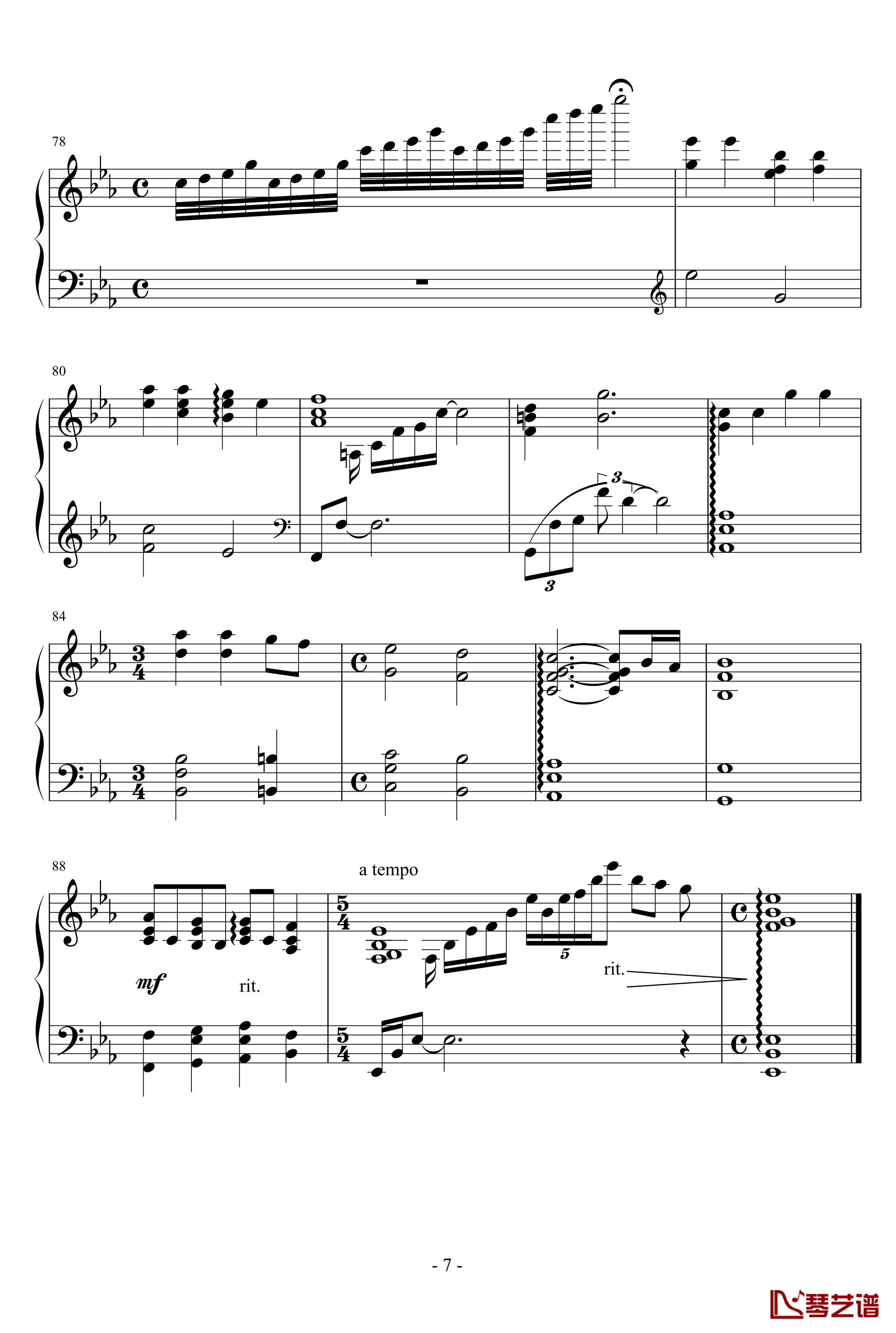 小星星幻想曲钢琴谱-完美版-V.K克