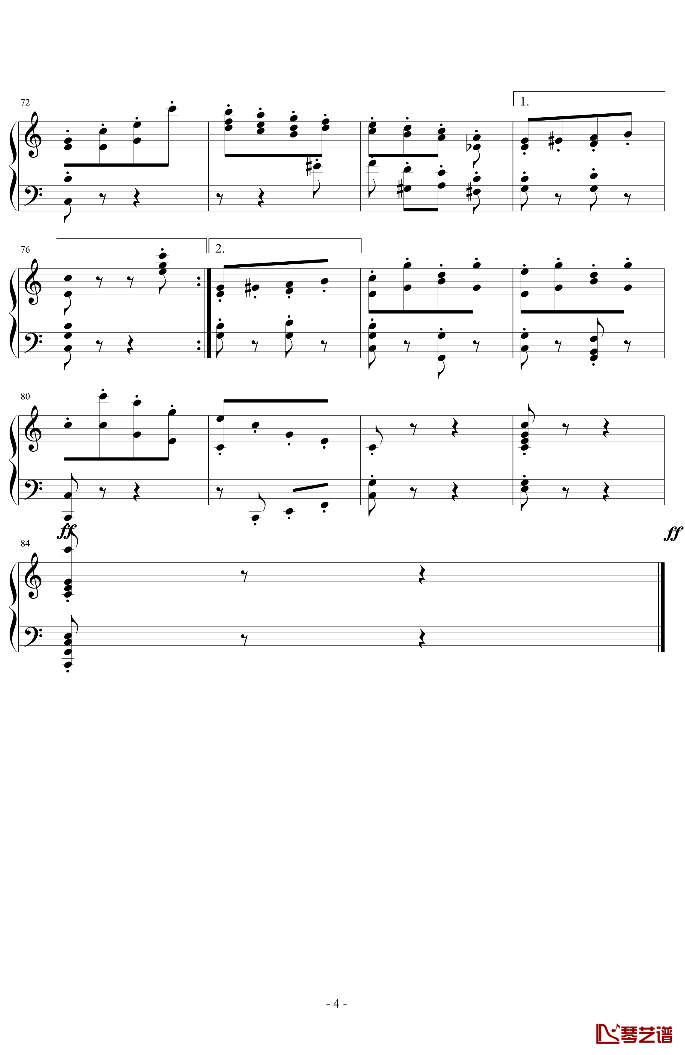 拨弦波尔卡钢琴谱-独奏版-世界名曲