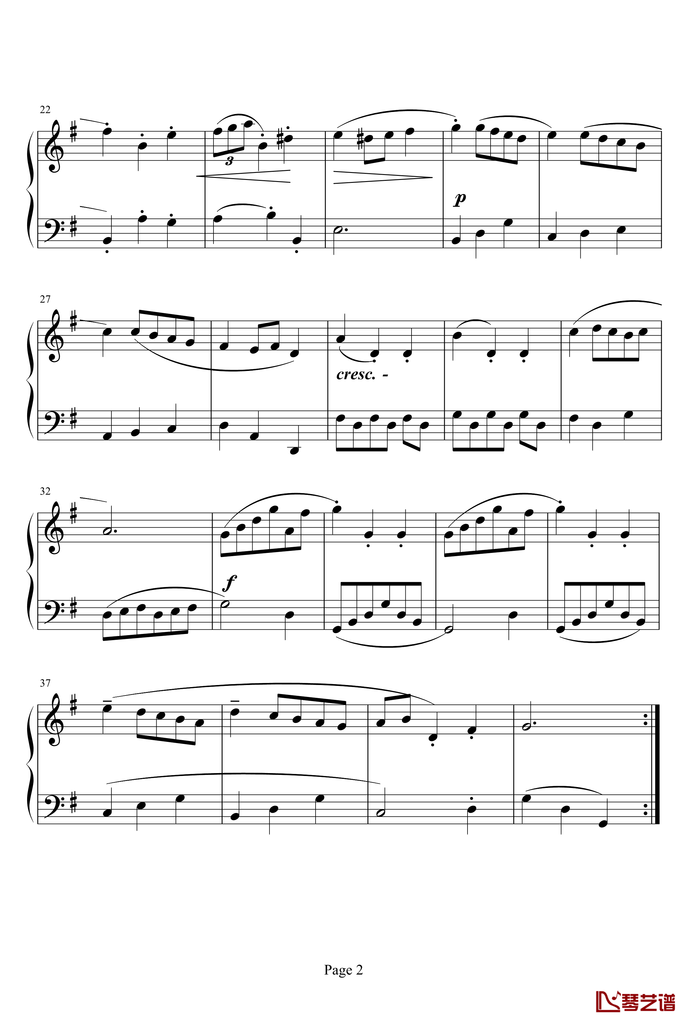 小步舞曲钢琴谱-巴赫初级钢琴曲集03