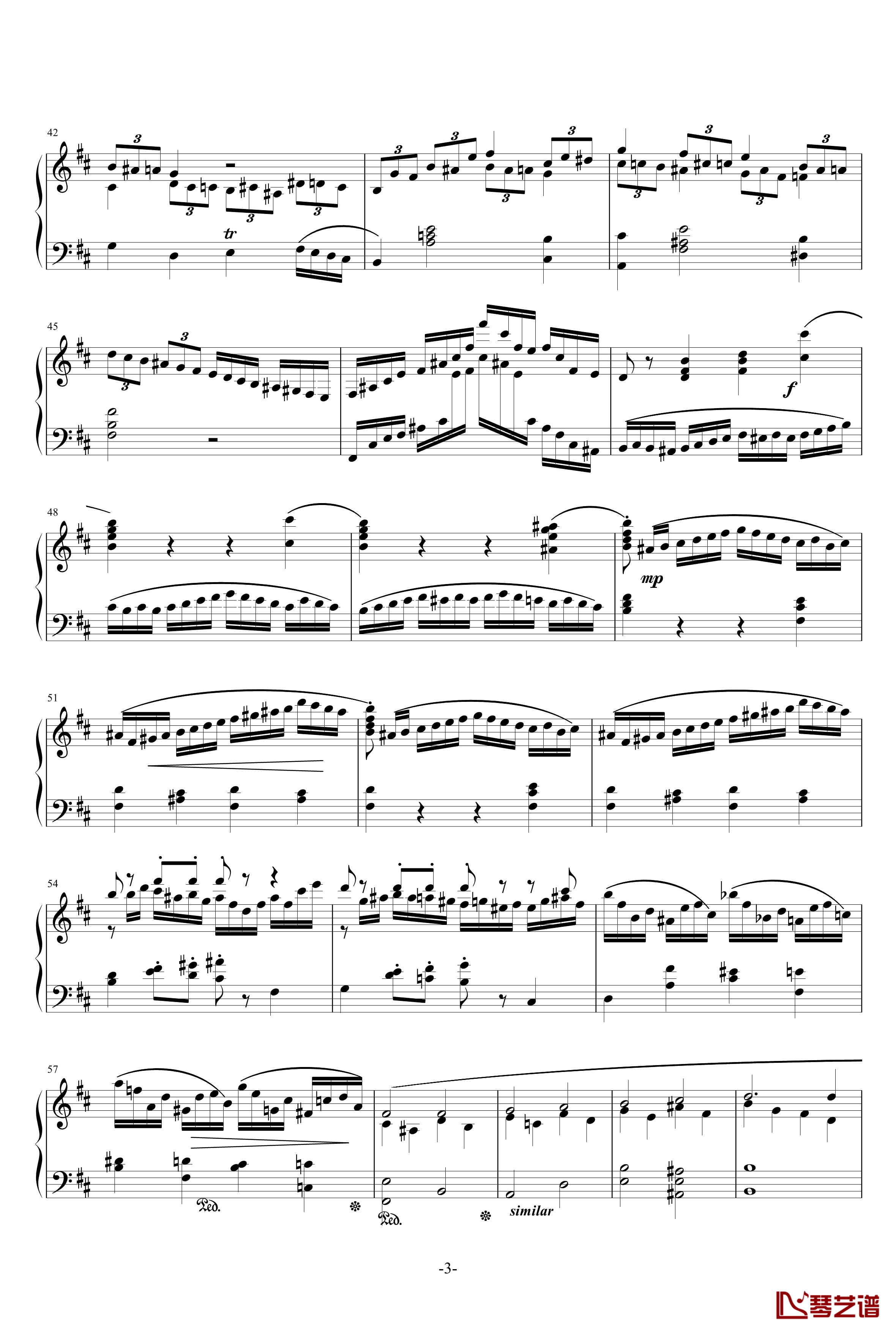 A大调奏鸣曲钢琴谱——第一乐章-乐之琴