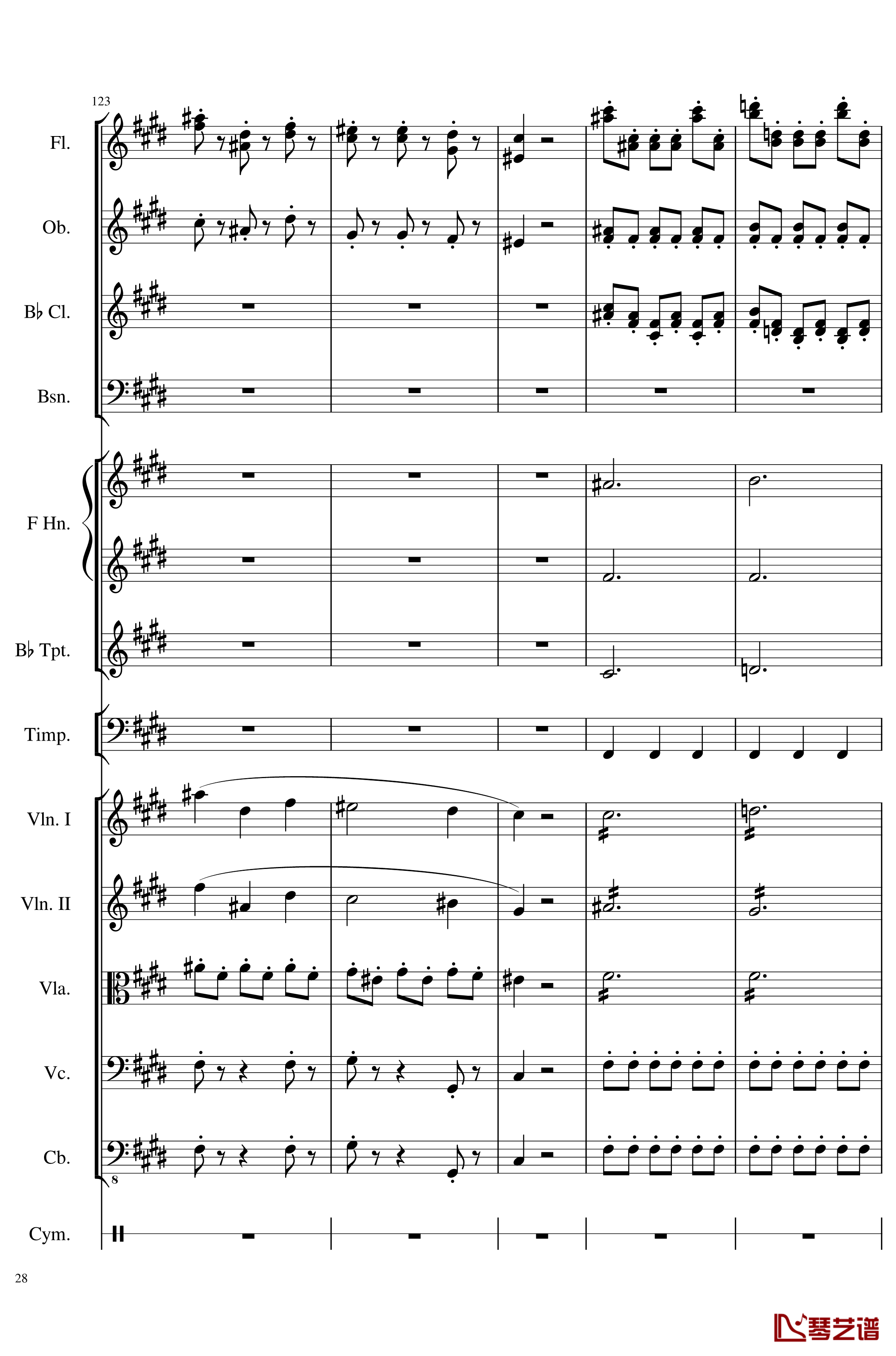4 Contredanse for Chamber Orchestra, Op.120钢琴谱-No.3-一个球