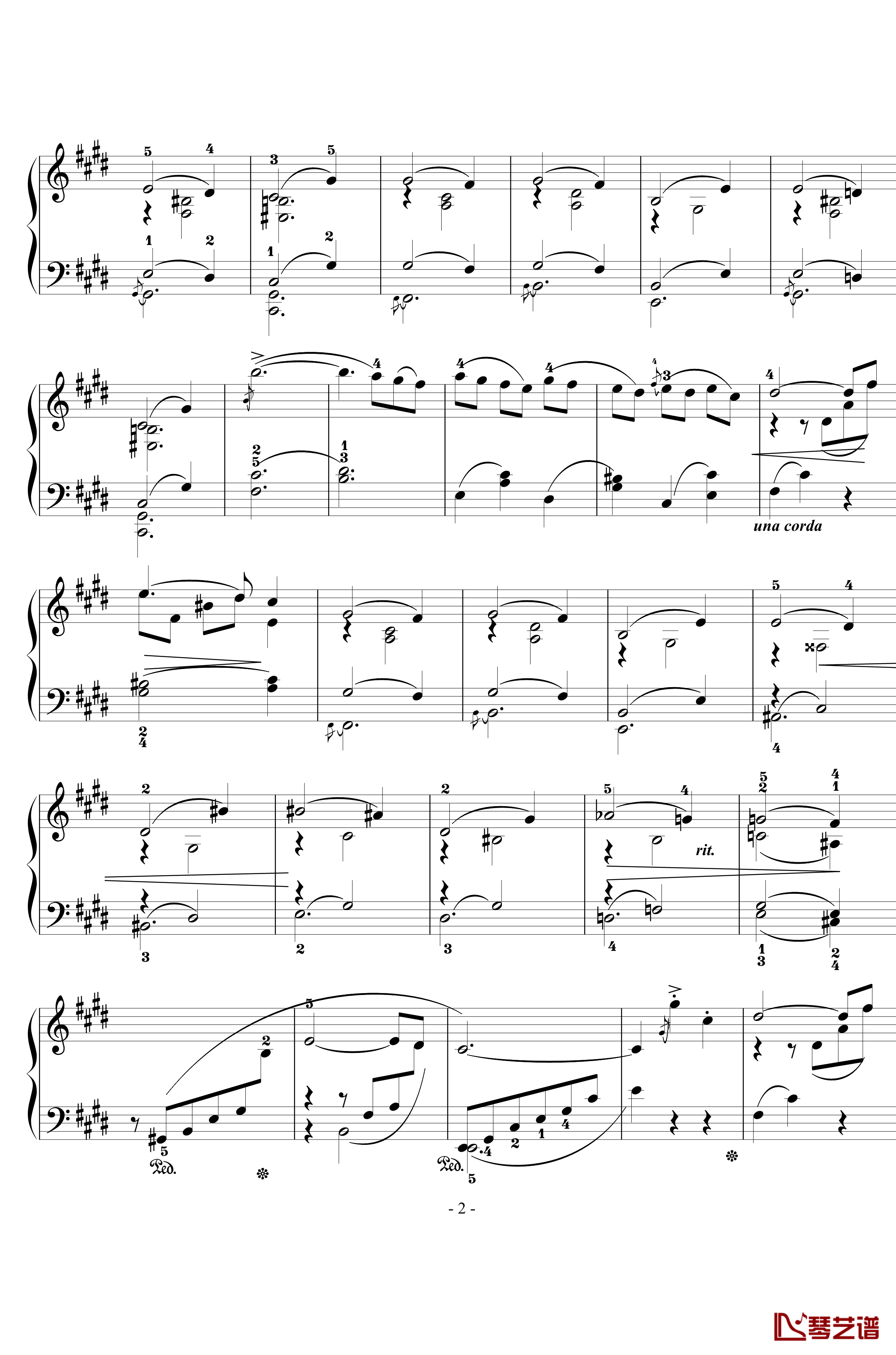 悲歌钢琴谱-Op.76  No.10-西贝柳斯