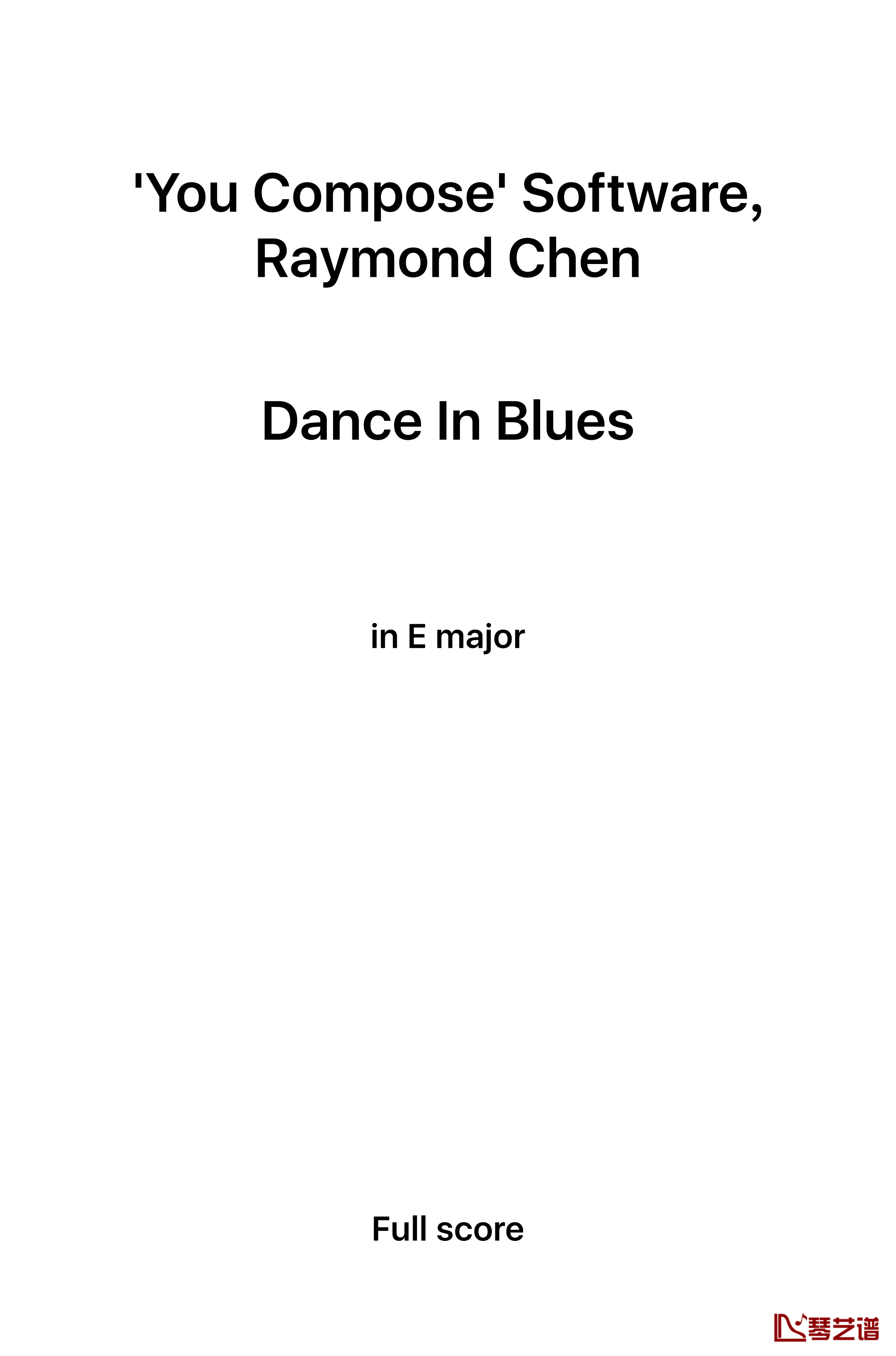 Dance in Blues钢琴谱-陈文戈