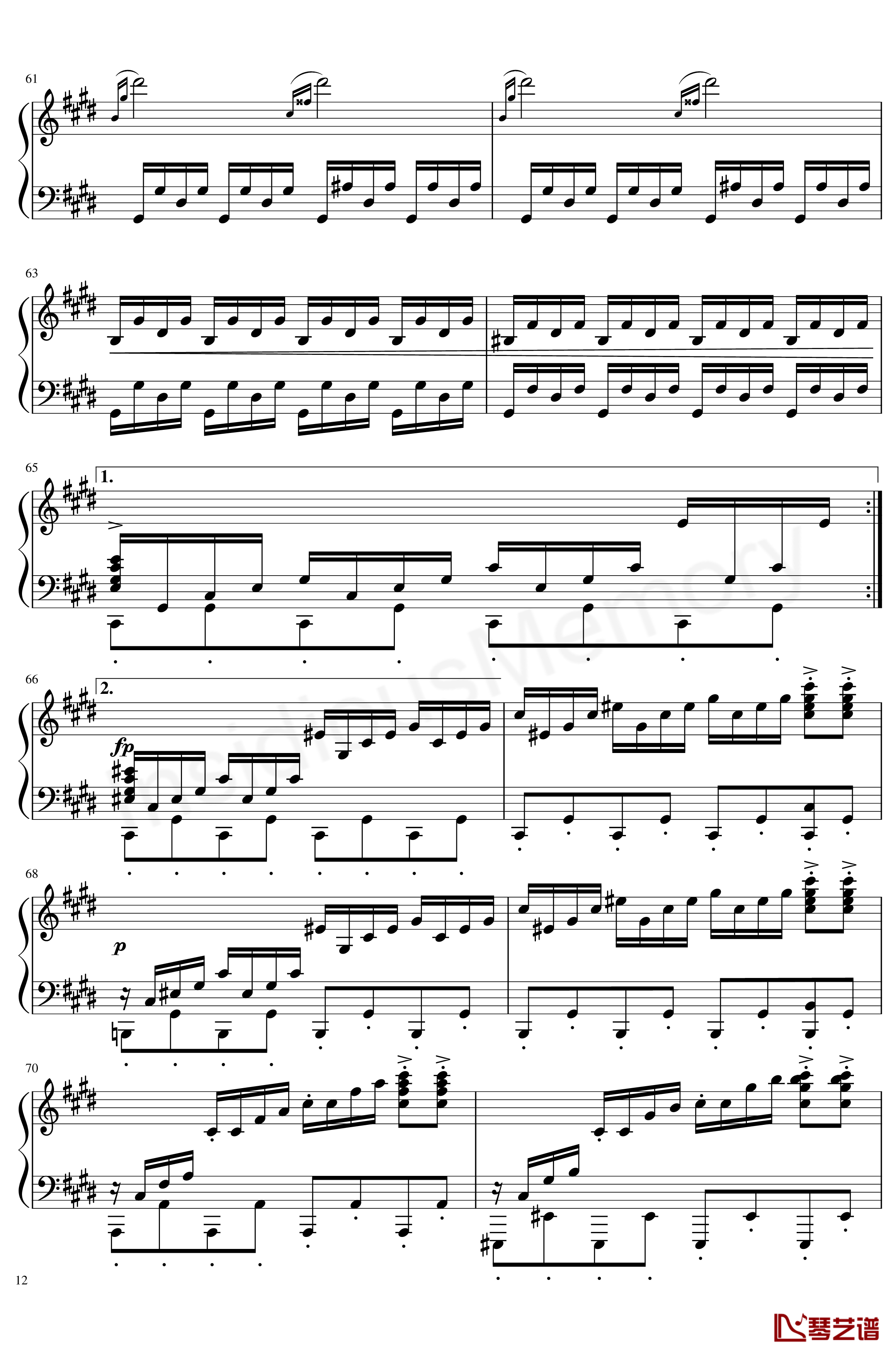 月光奏鸣曲钢琴谱-贝多芬-beethoven