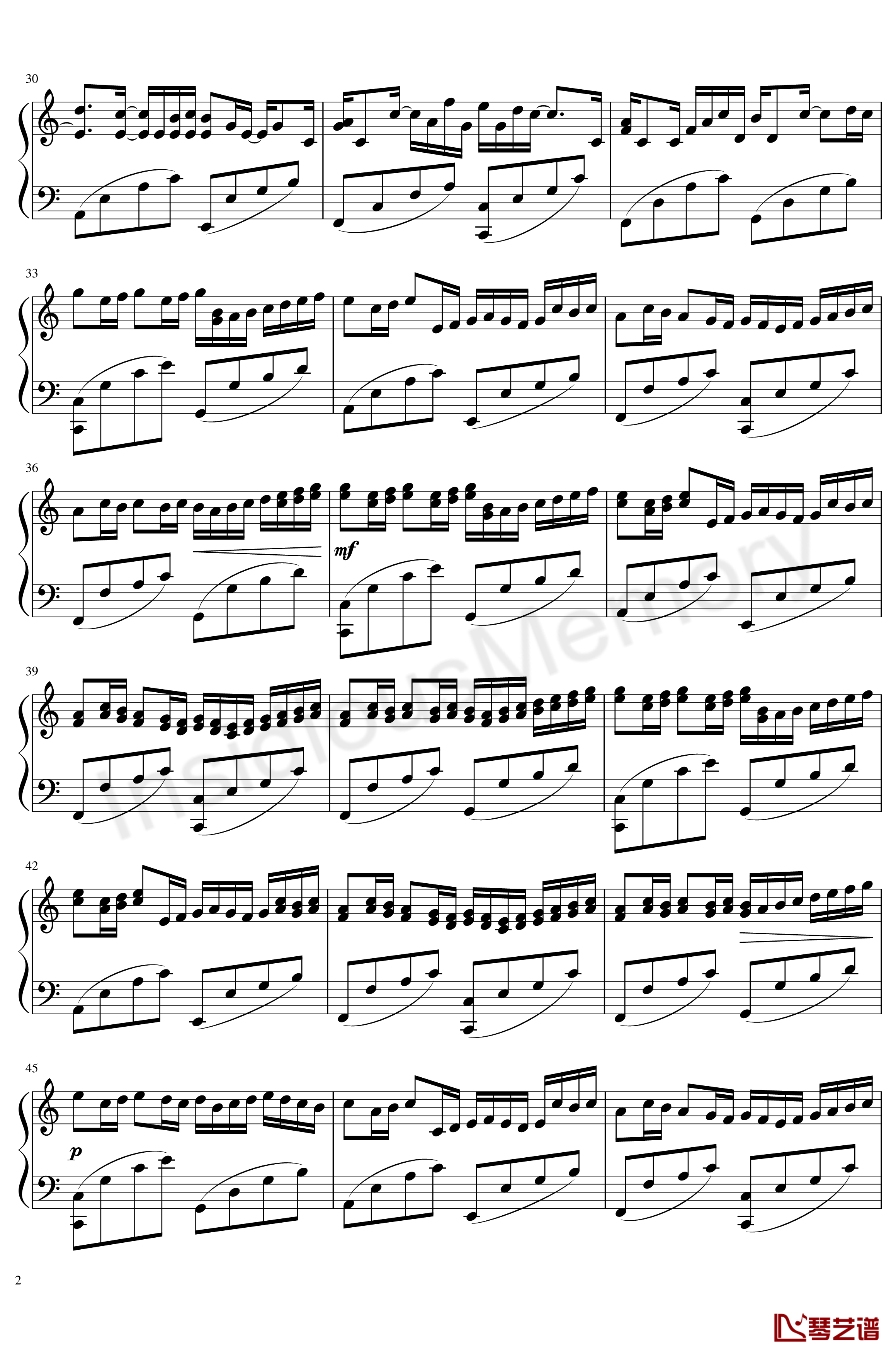 卡农变奏曲钢琴谱-Variations on the Canon-帕赫贝尔-Pachelbel