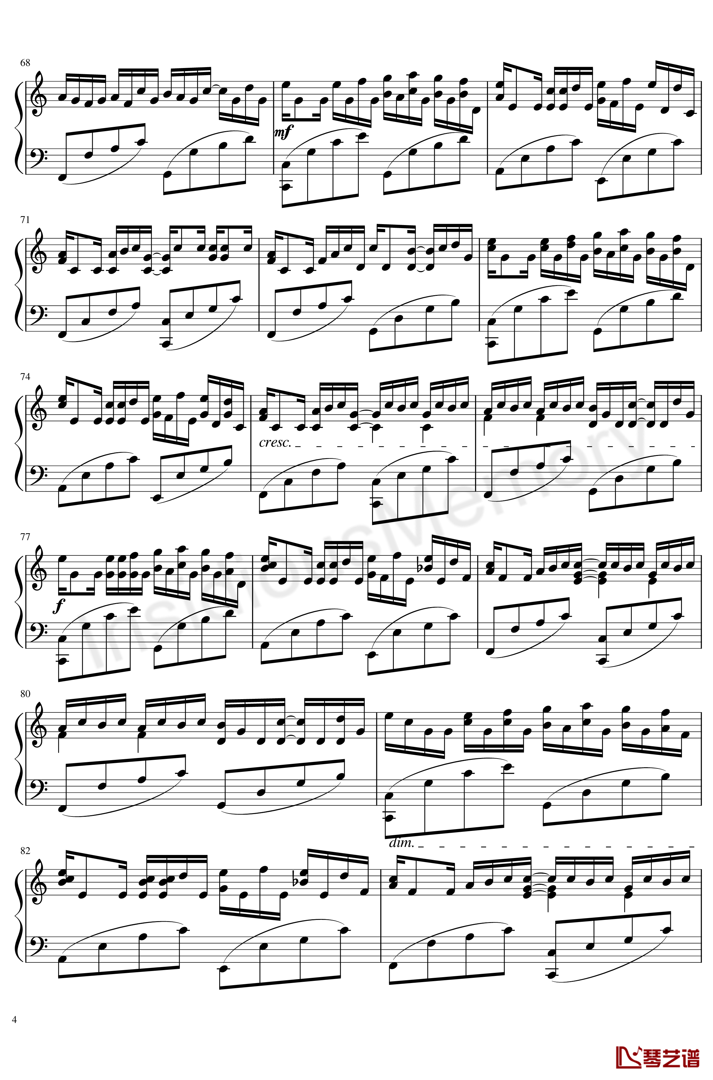 卡农变奏曲钢琴谱-Variations on the Canon-帕赫贝尔-Pachelbel