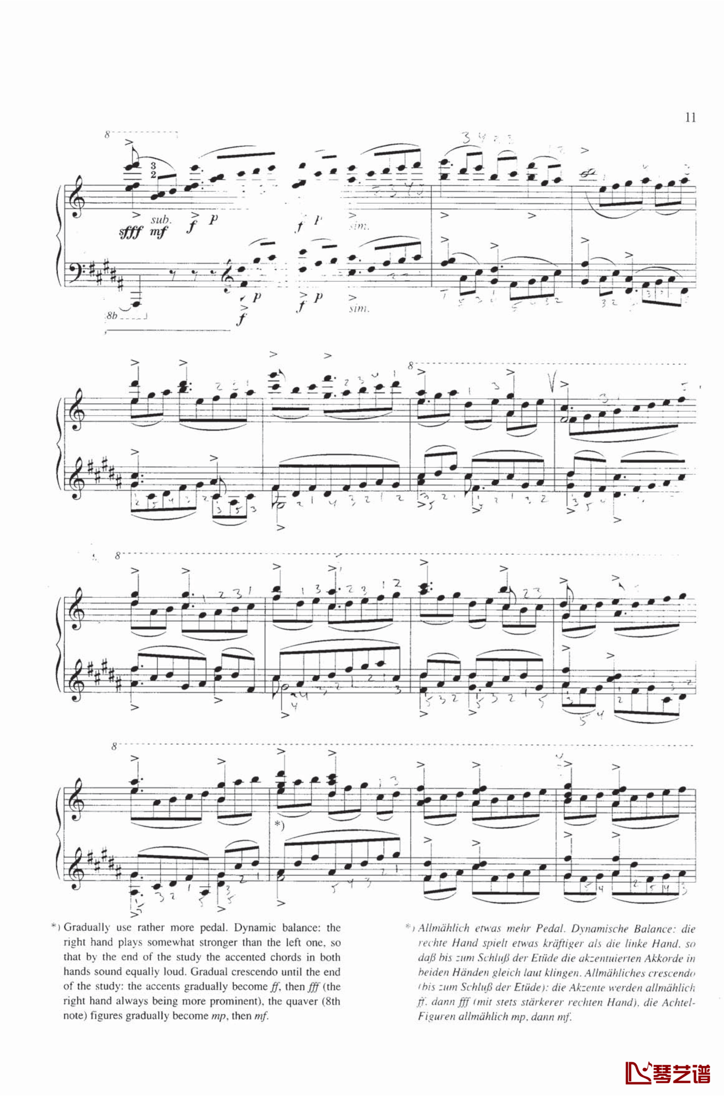 钢琴练习曲NO.1钢琴谱-里盖蒂