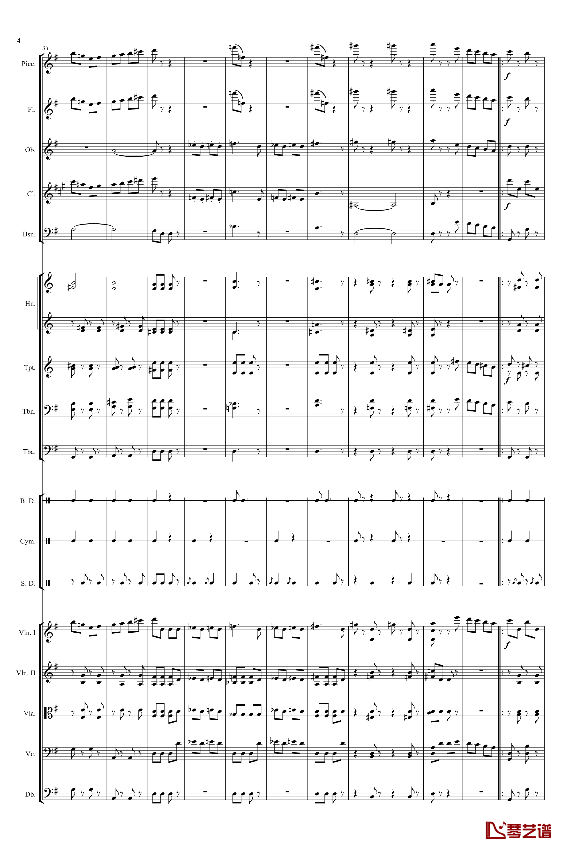 电闪雷鸣的快速波尔卡钢琴谱-Johann Jr. Strauss