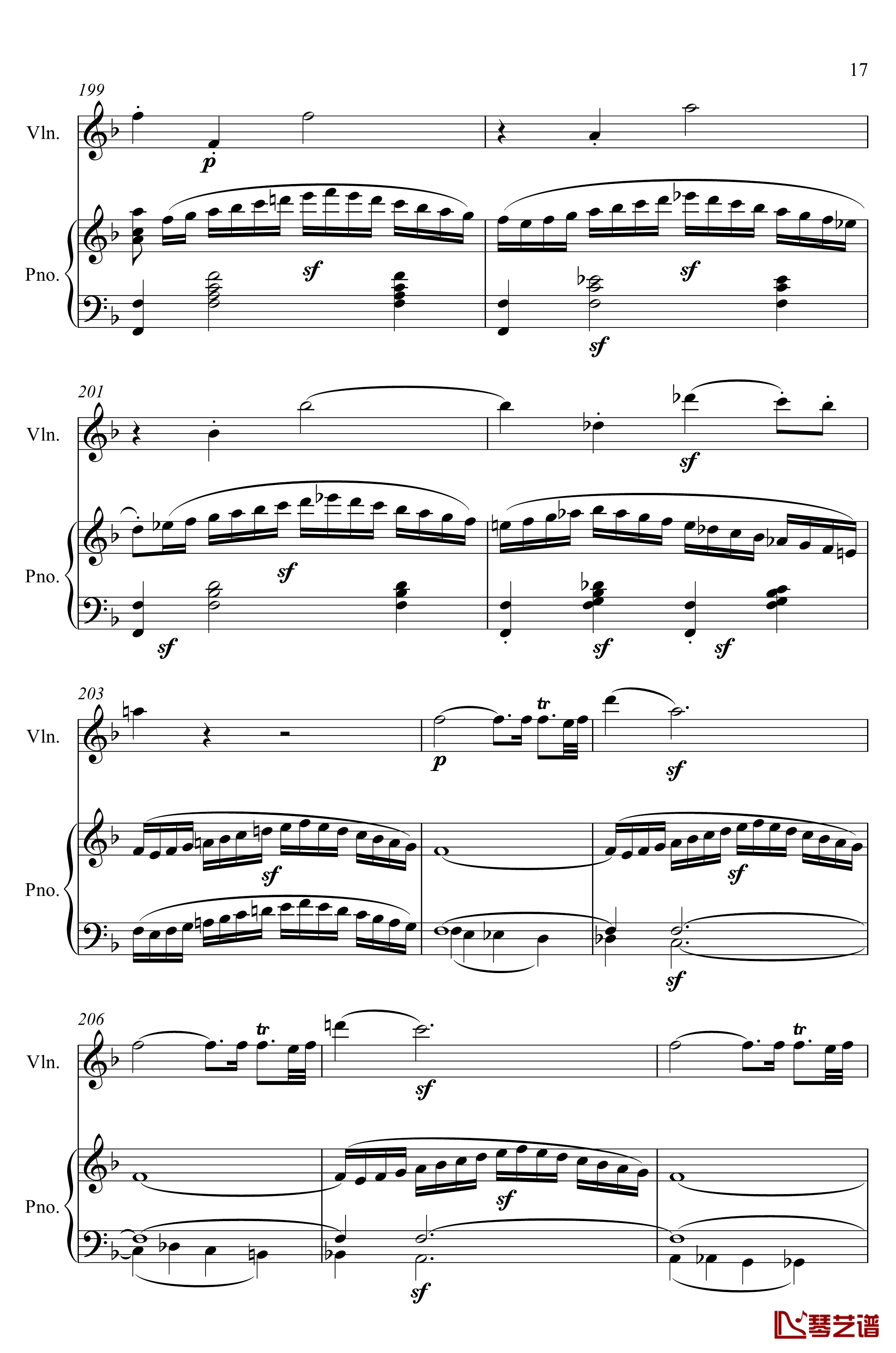 第5小提琴与钢琴奏鸣曲钢琴谱-第一乐章钢琴谱-贝多芬-beethoven
