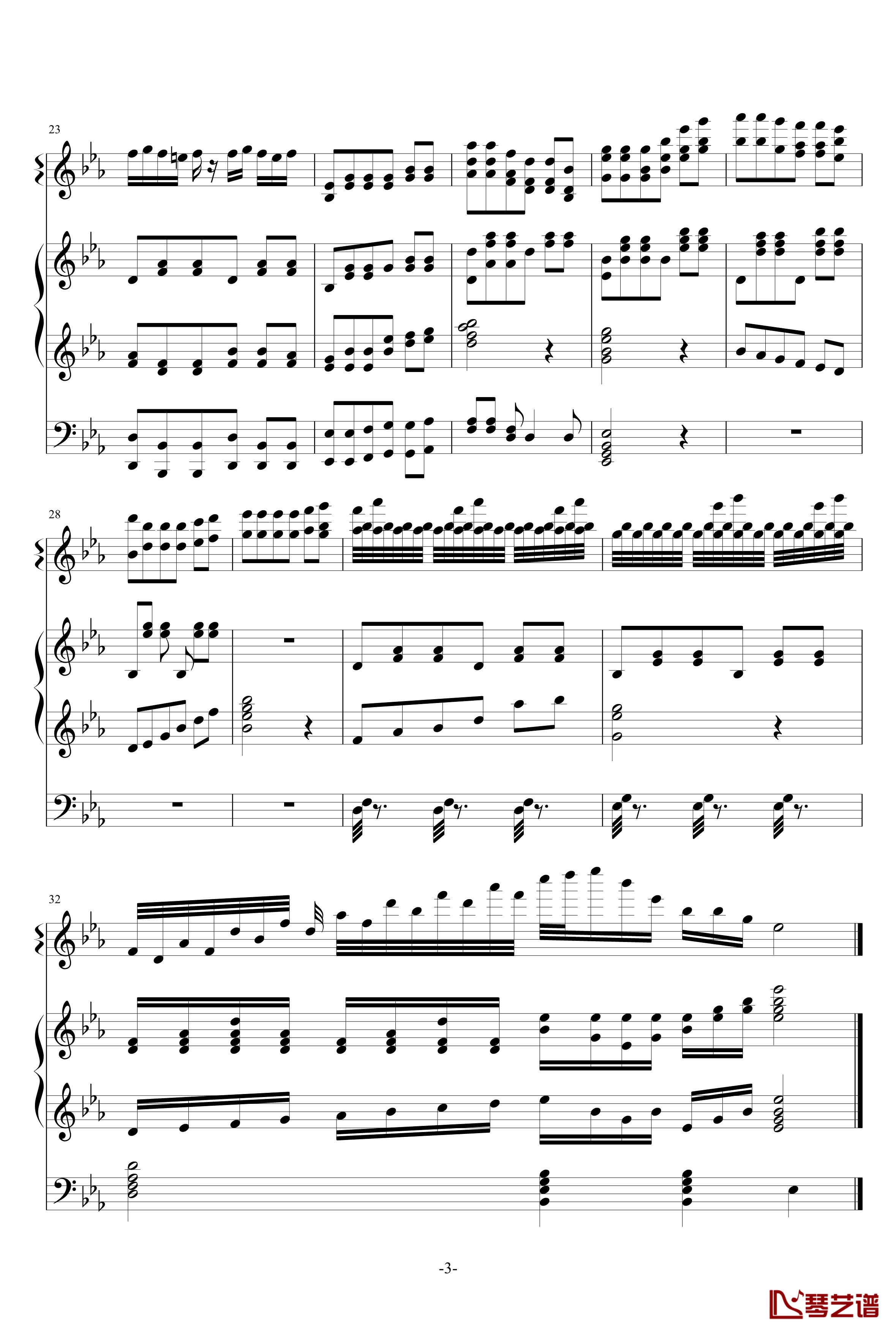 钢琴协奏圆舞曲1钢琴谱-红木鸡