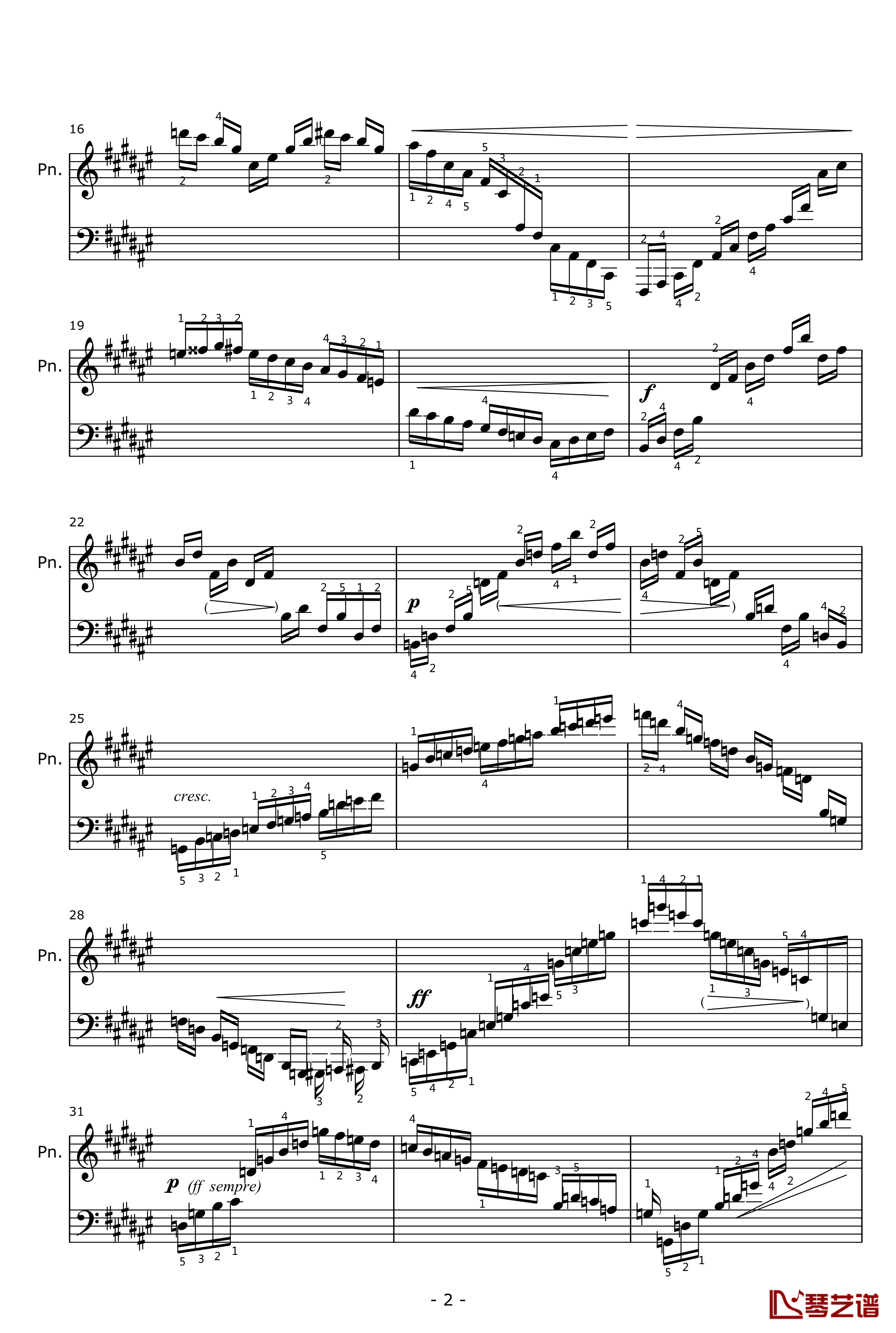 练习曲钢琴谱-凯斯勒-Op.20 No.7
