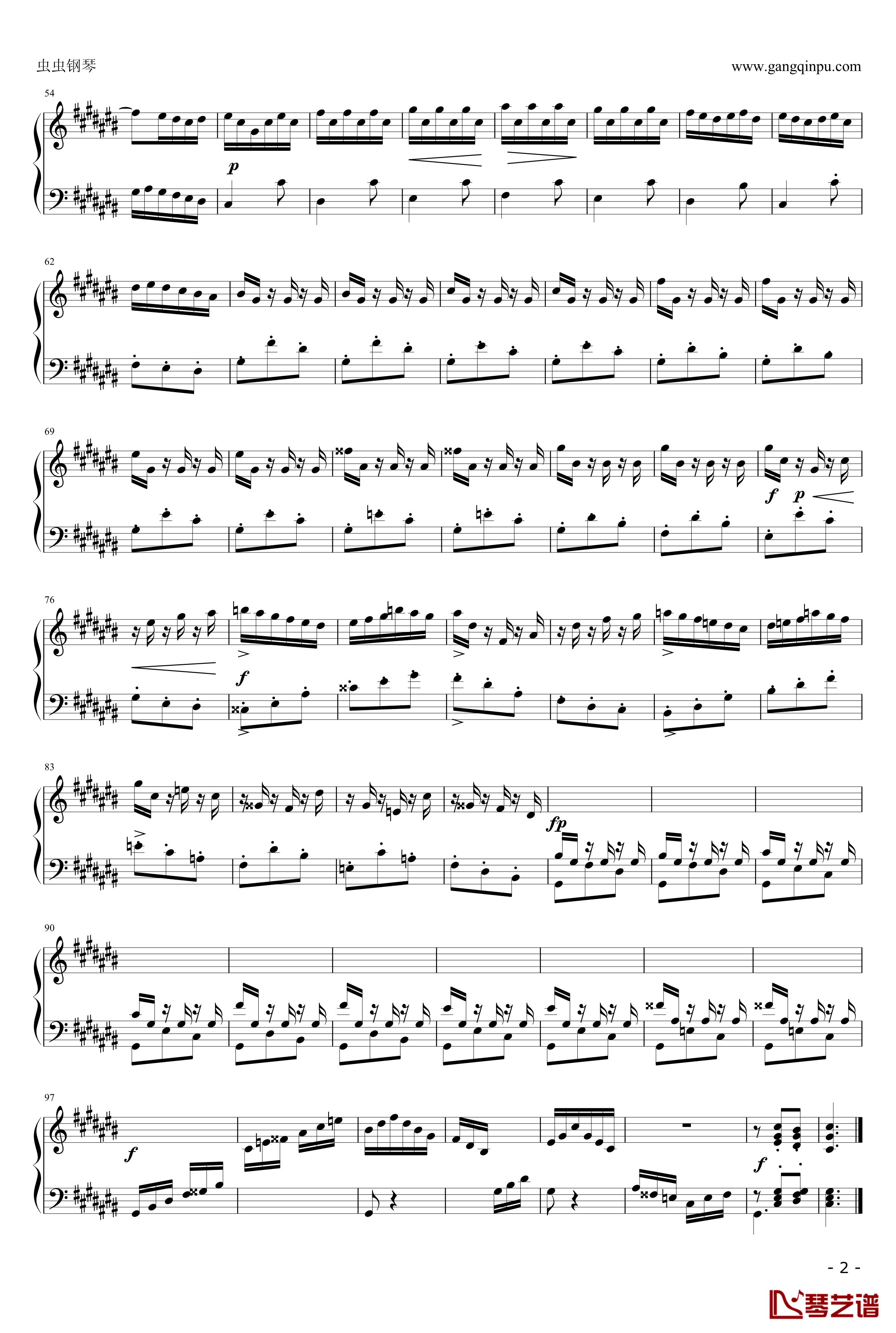 前奏曲-平均律第3首钢琴谱-奥芬巴赫-BWV848