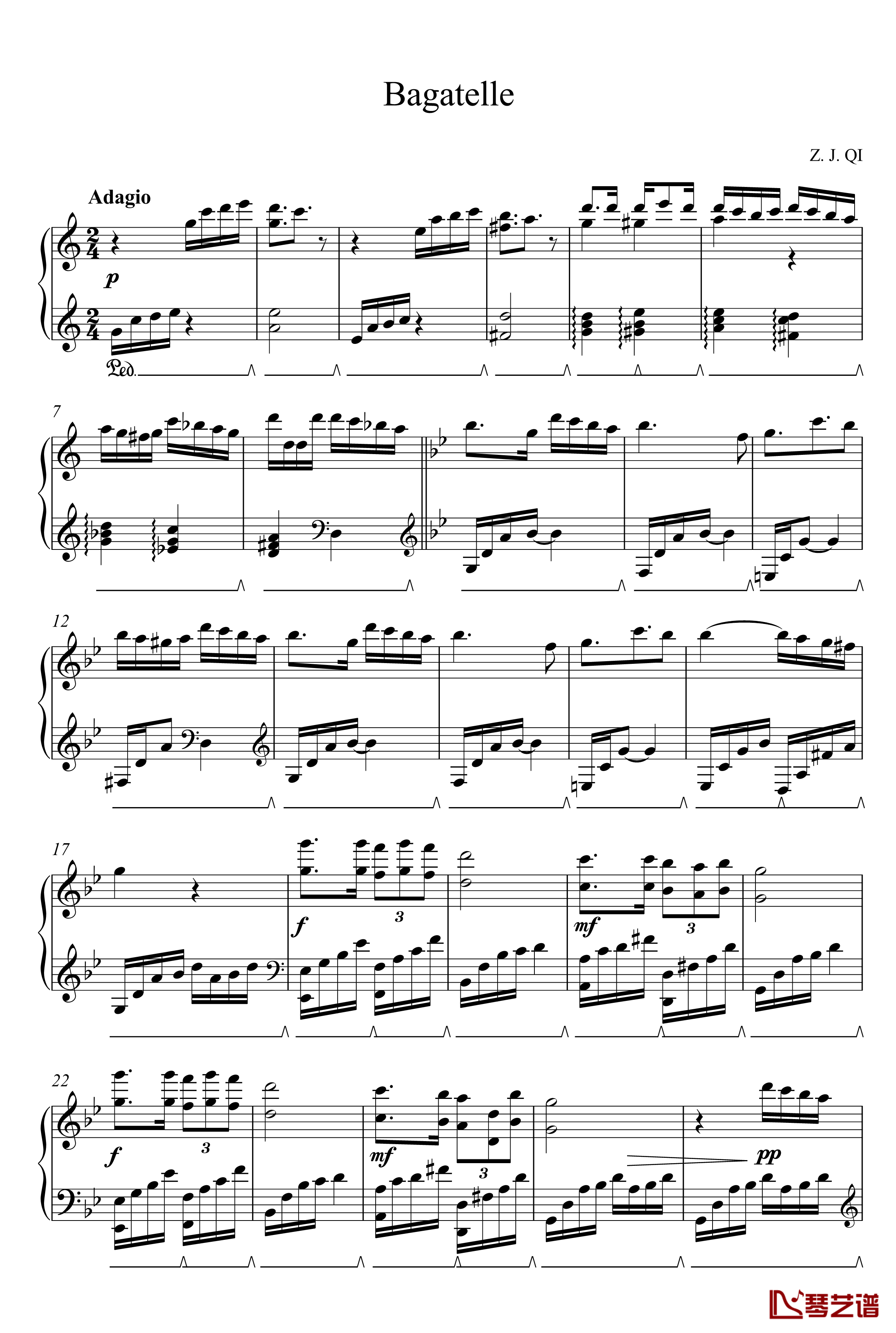  Bagatelle No. 2钢琴谱-漆政-Z4