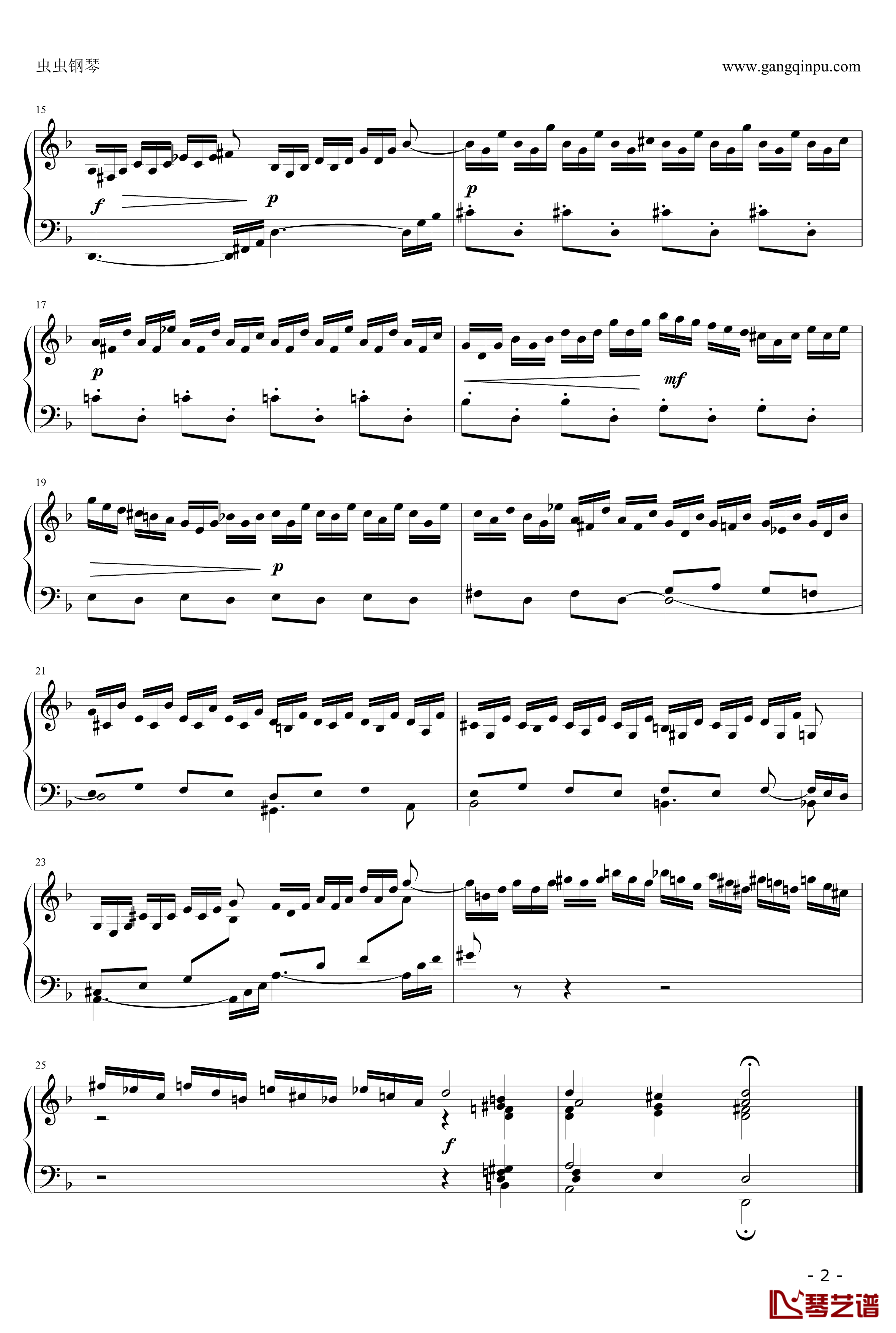 平均律小调前奏曲钢琴谱--奥芬巴赫-BWV 851
