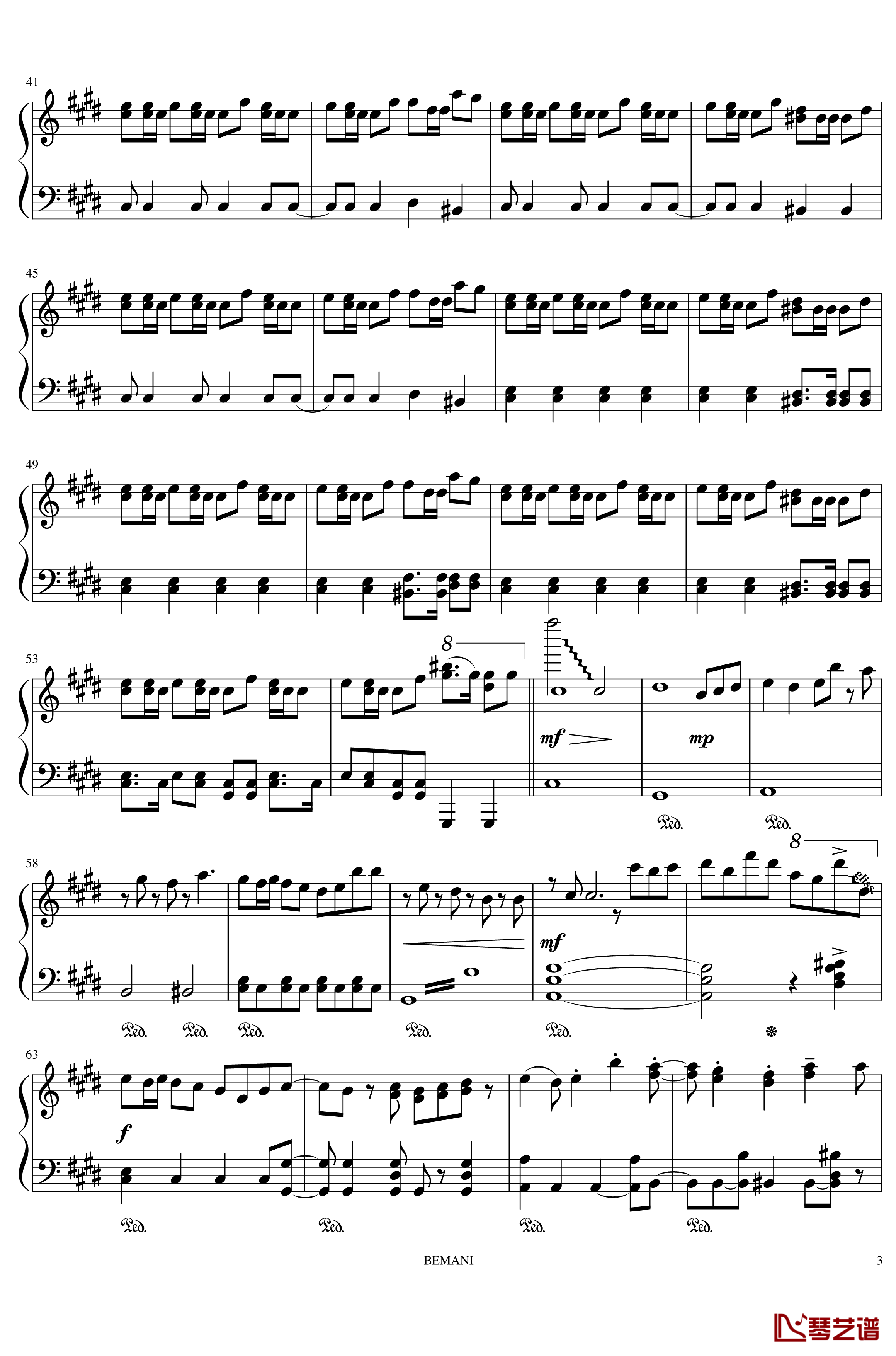 VALLIS NERIA钢琴谱-REFLEC BEAT limeligh