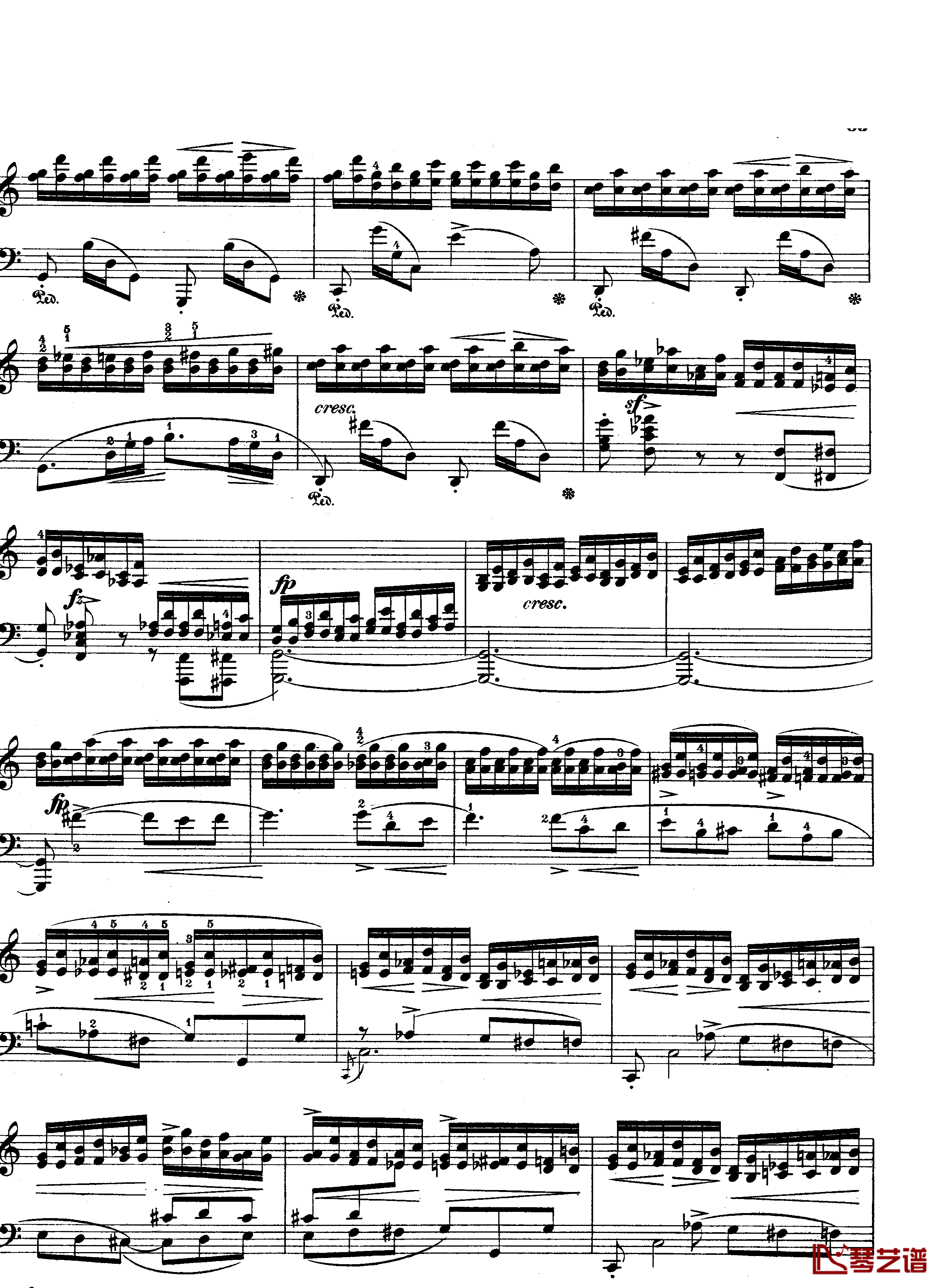 黑键练习曲钢琴谱-肖邦-chopin