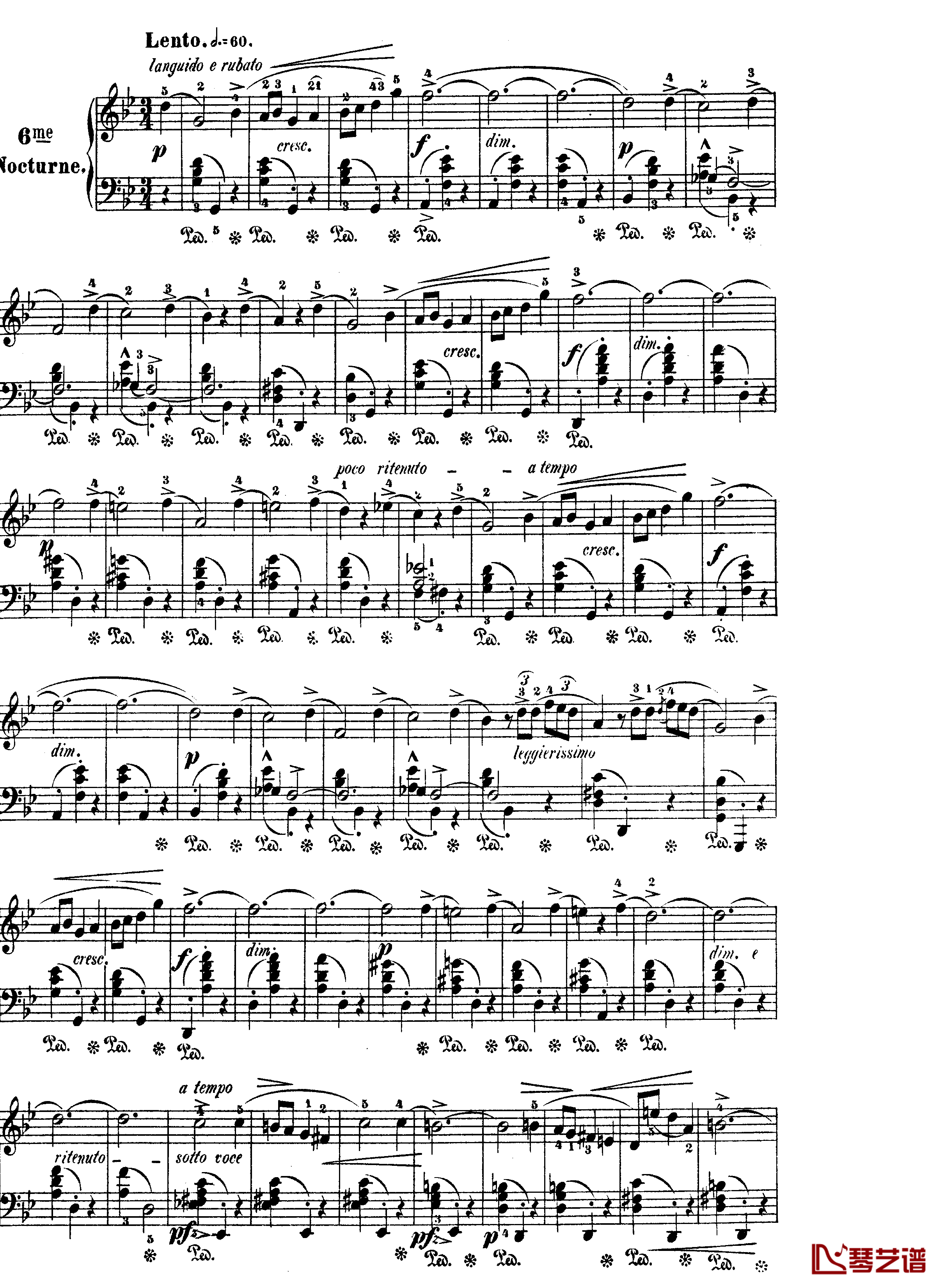 升F大调夜曲作品15号钢琴谱-Nocturne Op.15 No.3-肖邦-chopin