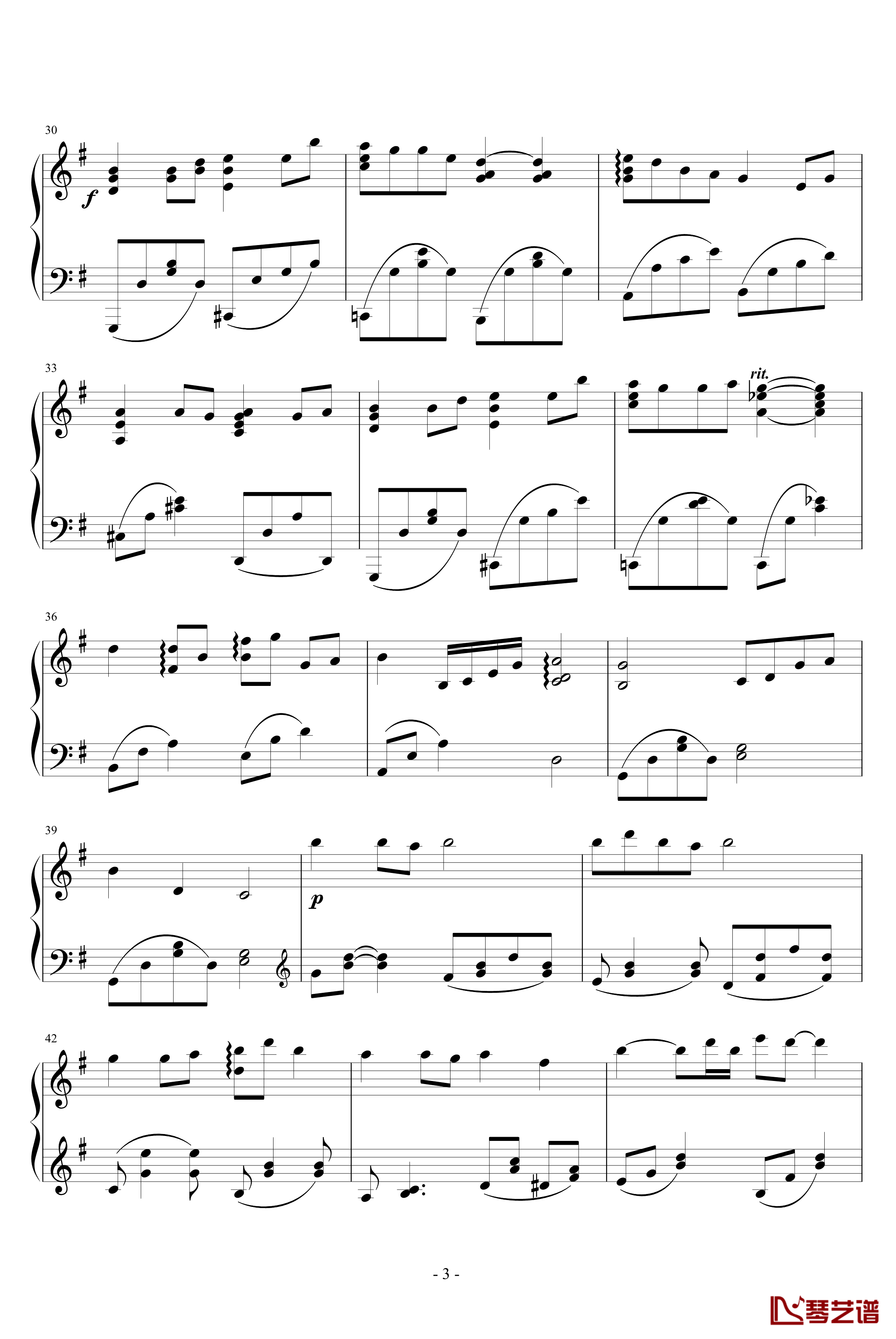 菊花台钢琴谱-较之前简化版-周杰伦