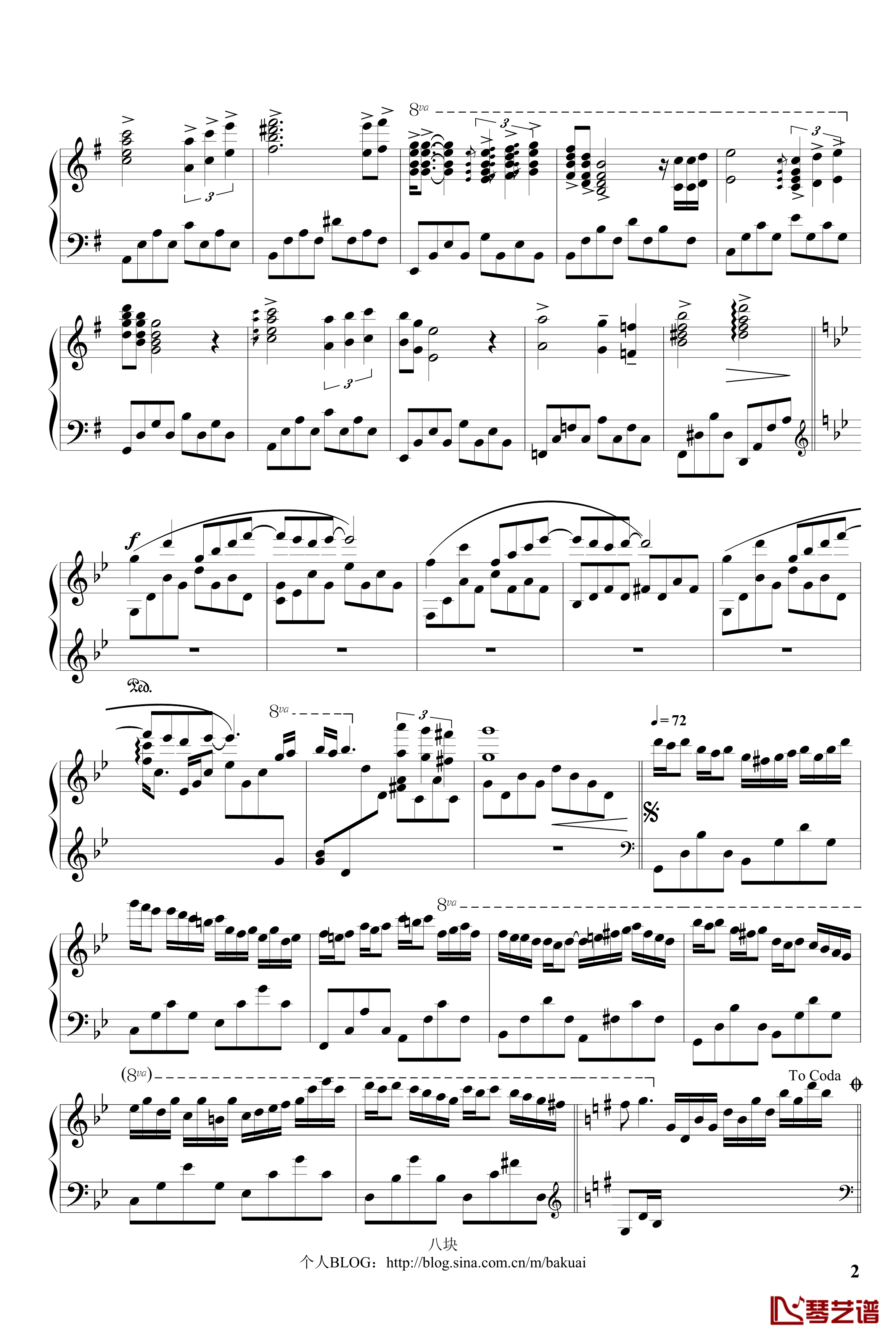 星夜钢琴手钢琴谱-完美-克莱德曼