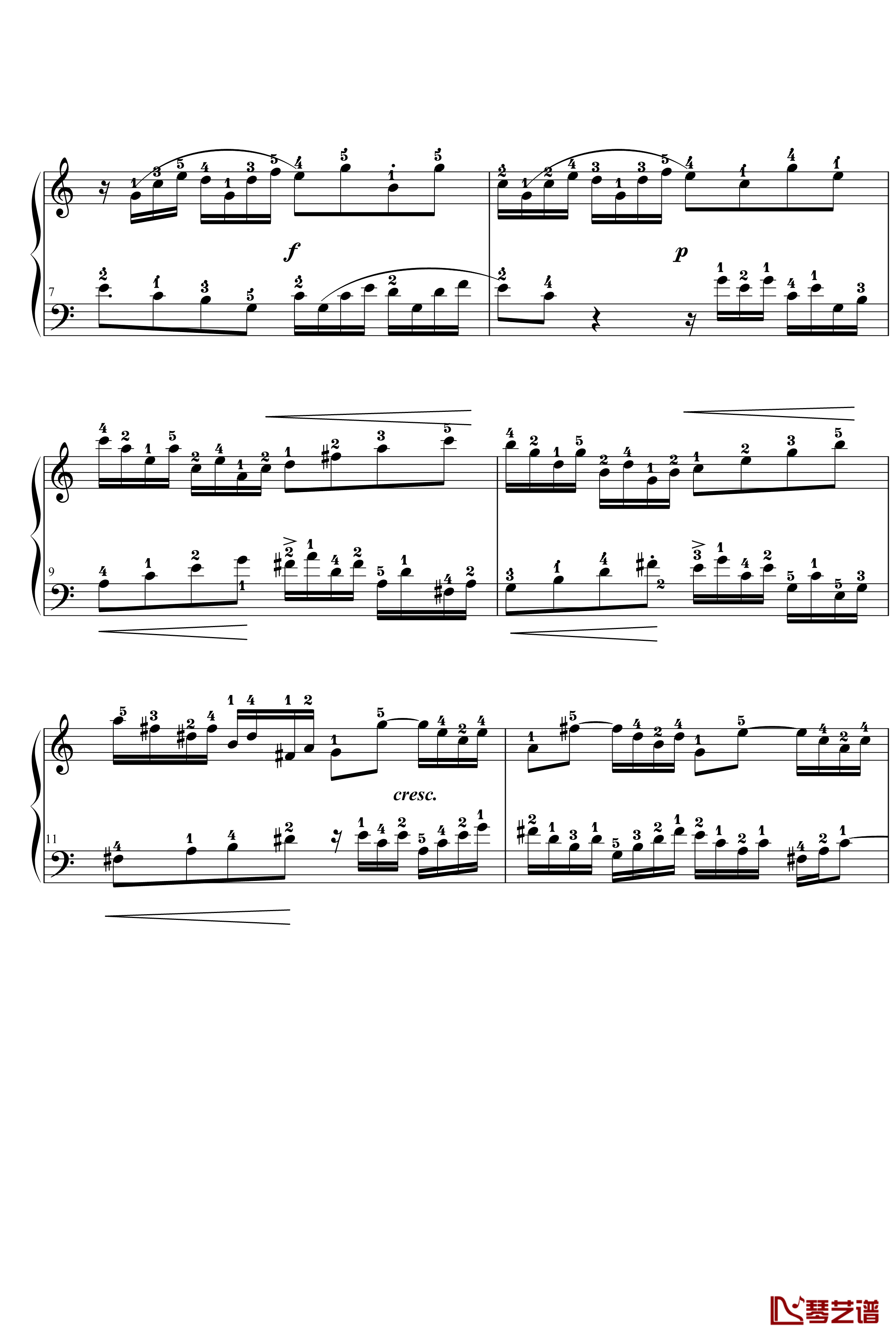二部创意曲钢琴谱-No.13-巴赫-P.E.Bach