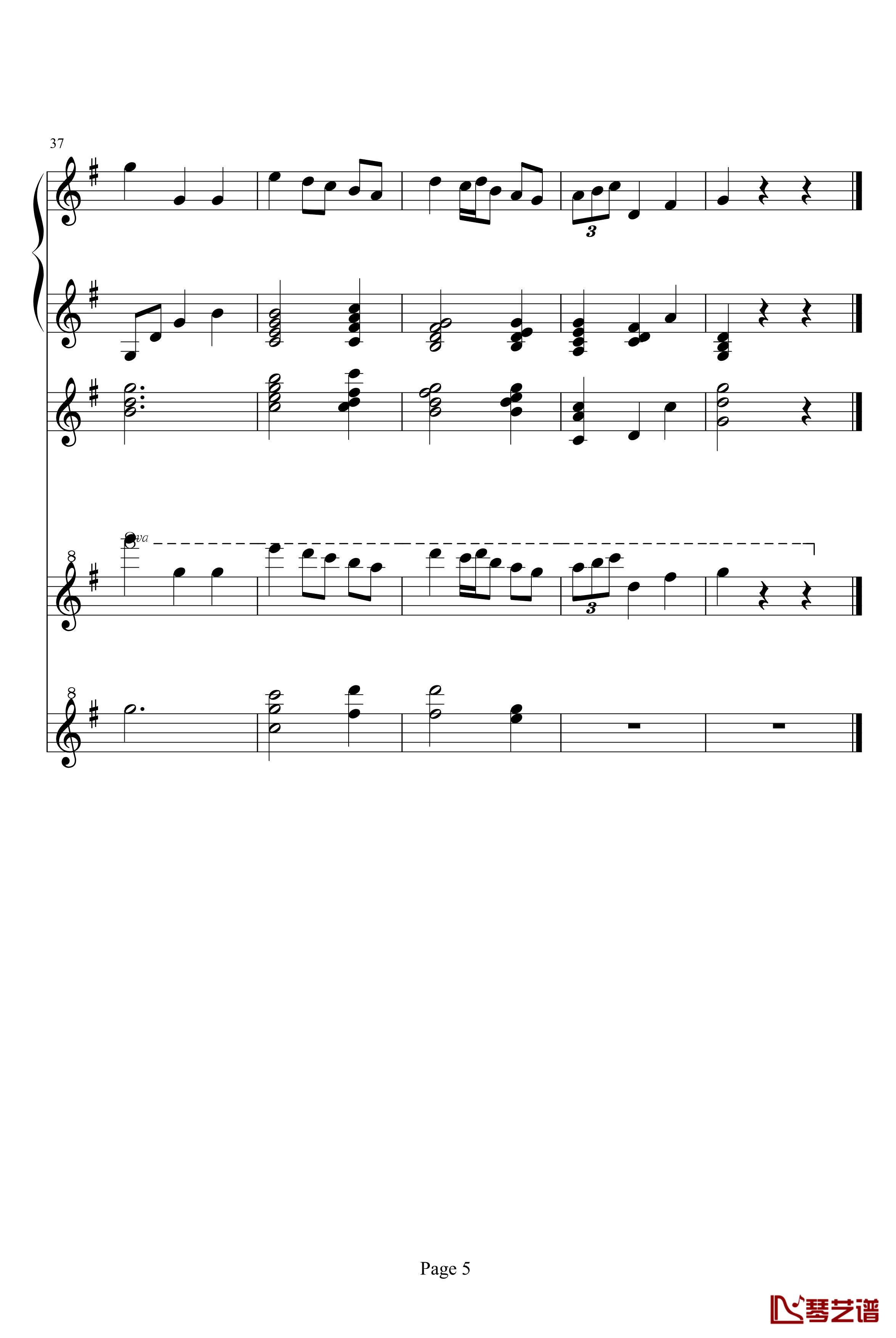 小步舞曲钢琴谱-巴赫-P.E.Bach