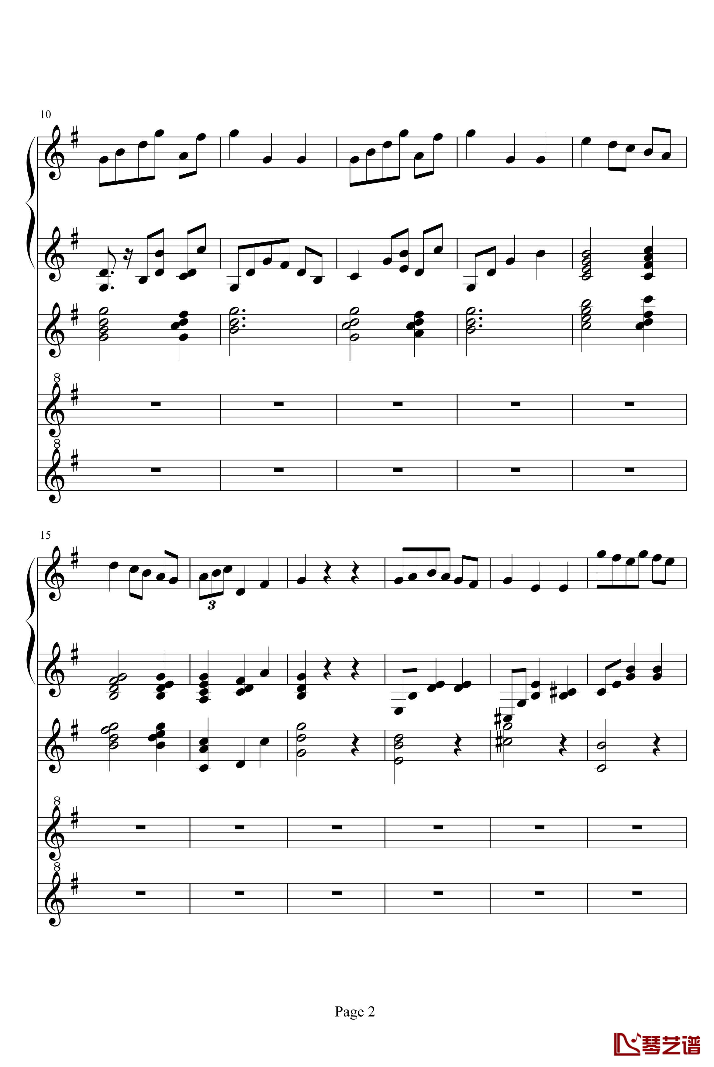小步舞曲钢琴谱-巴赫-P.E.Bach