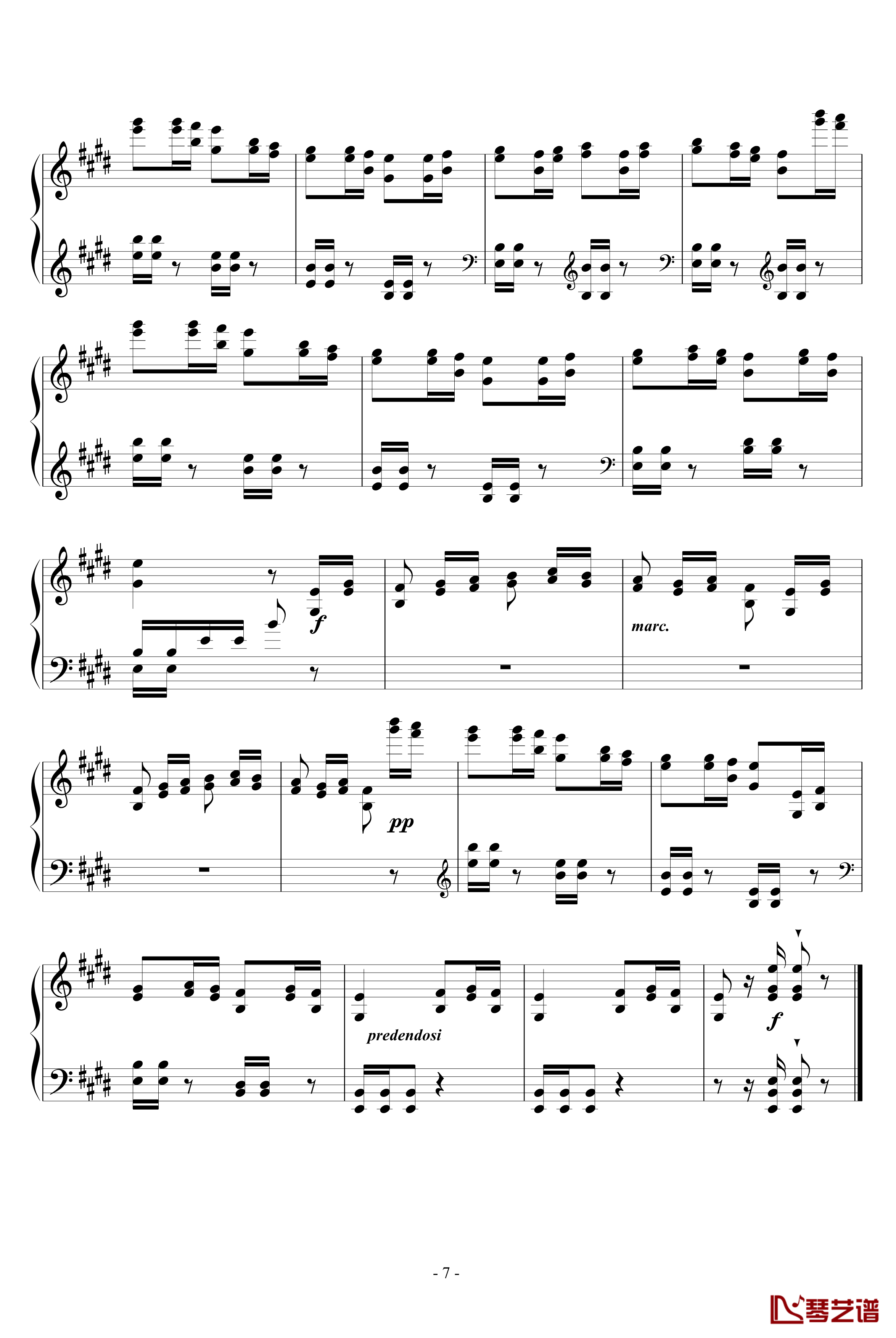 帕格尼尼练习曲5钢琴谱-李斯特