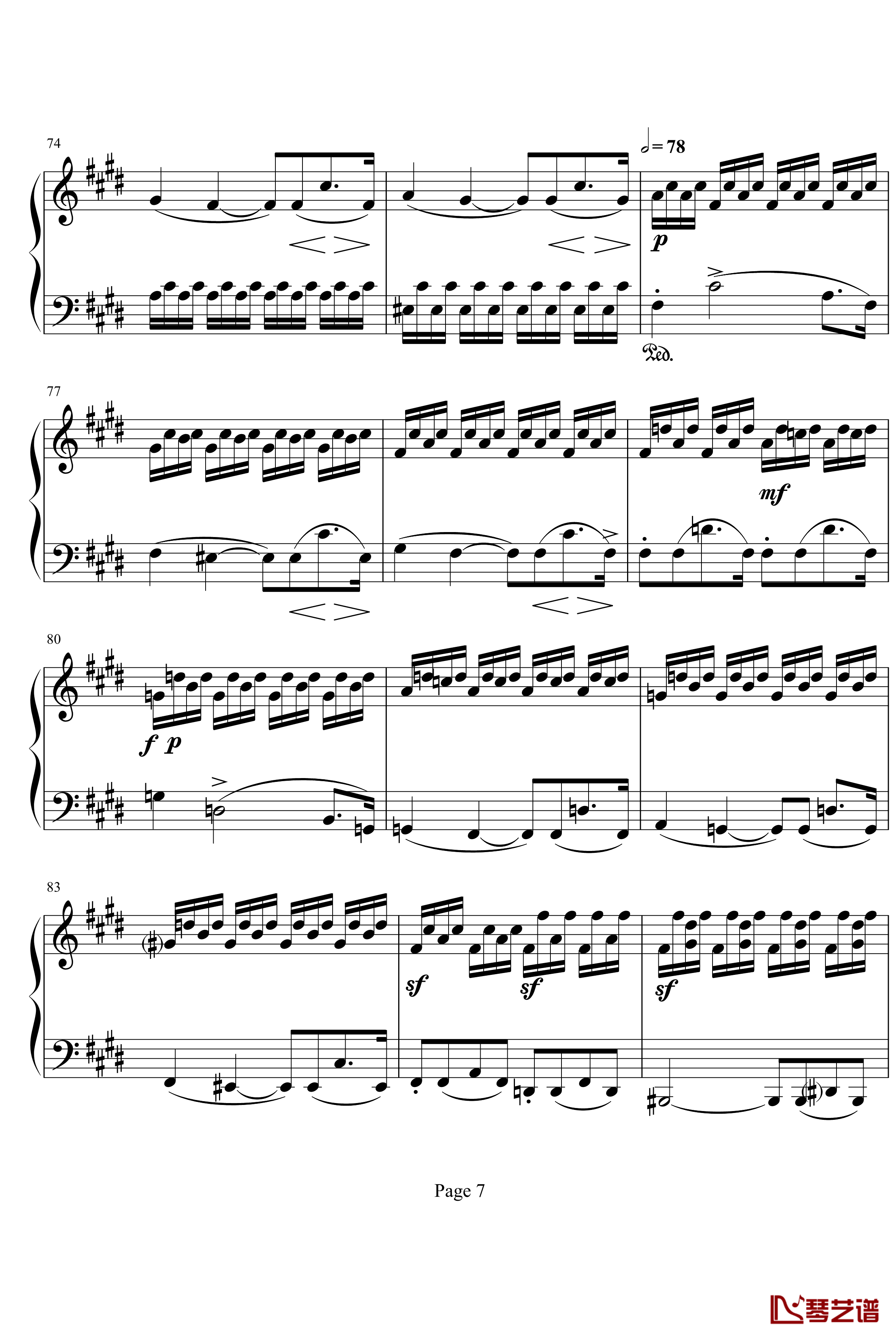 月光奏明曲钢琴谱-作品27之2-贝多芬-beethoven