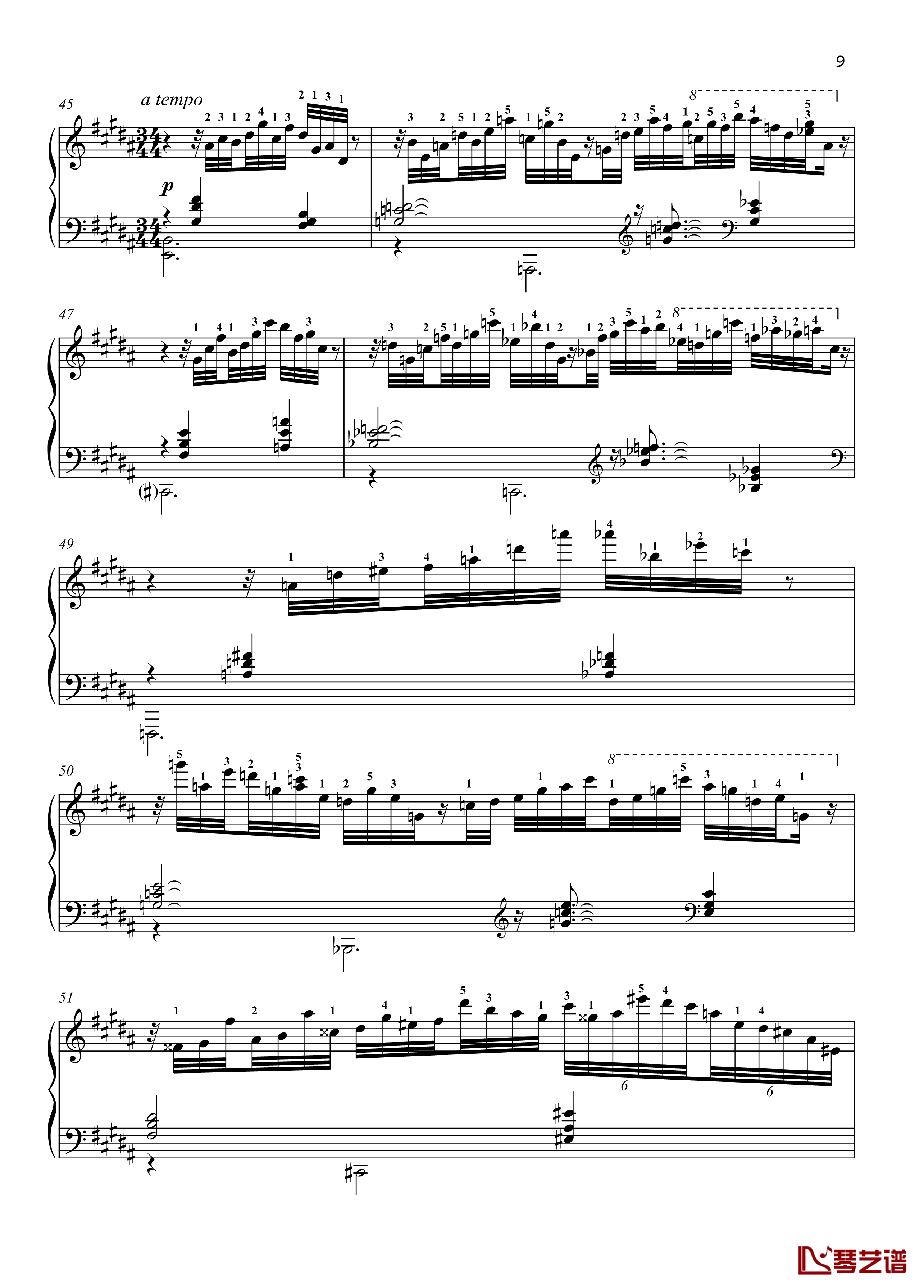No. 4. Reminiscence钢琴谱-带指法-八首音乐会练习曲  Eight Concert ?tudes Op 40 - -爵士-尼古拉·凯帕斯汀