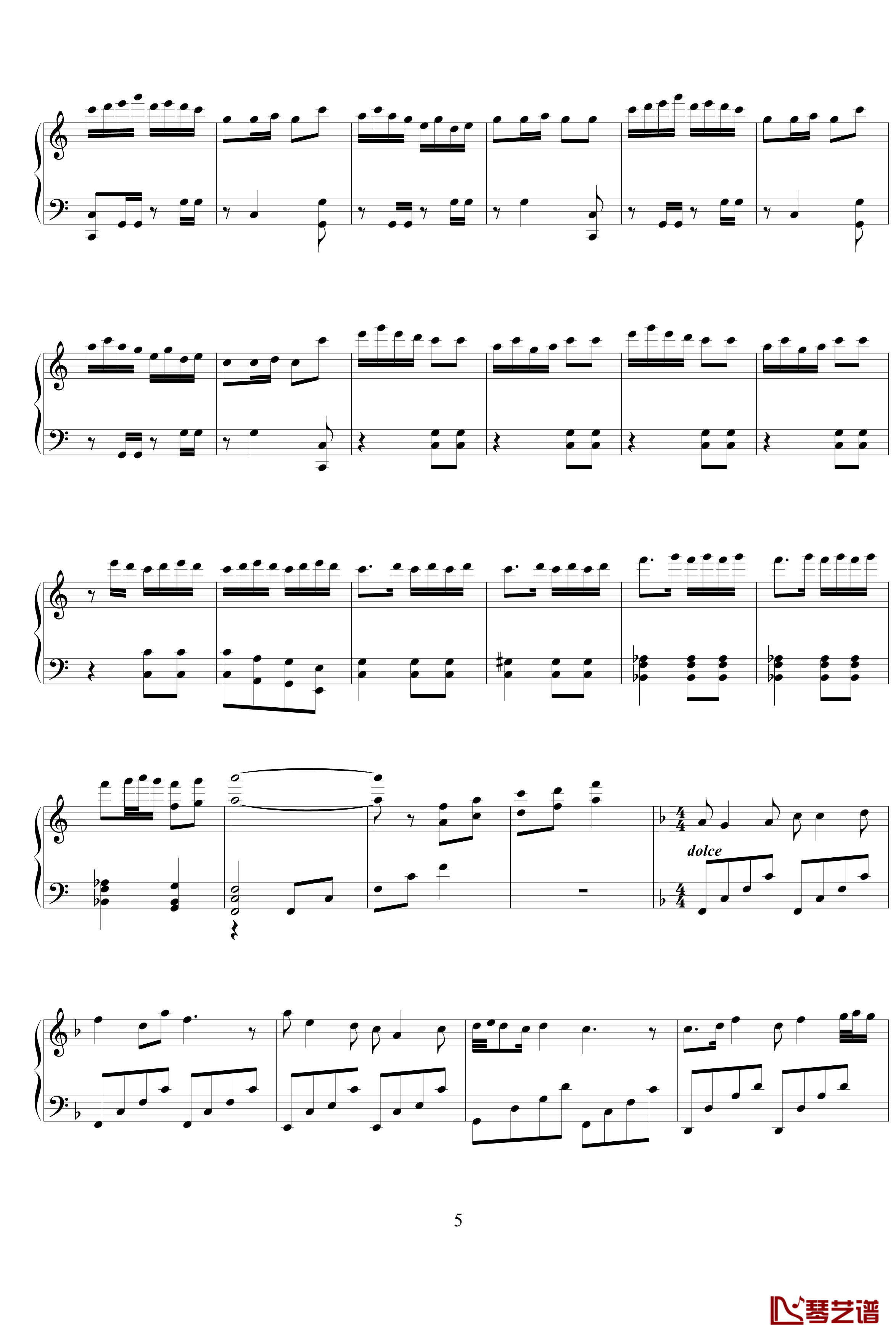 春节序曲钢琴谱-中国名曲