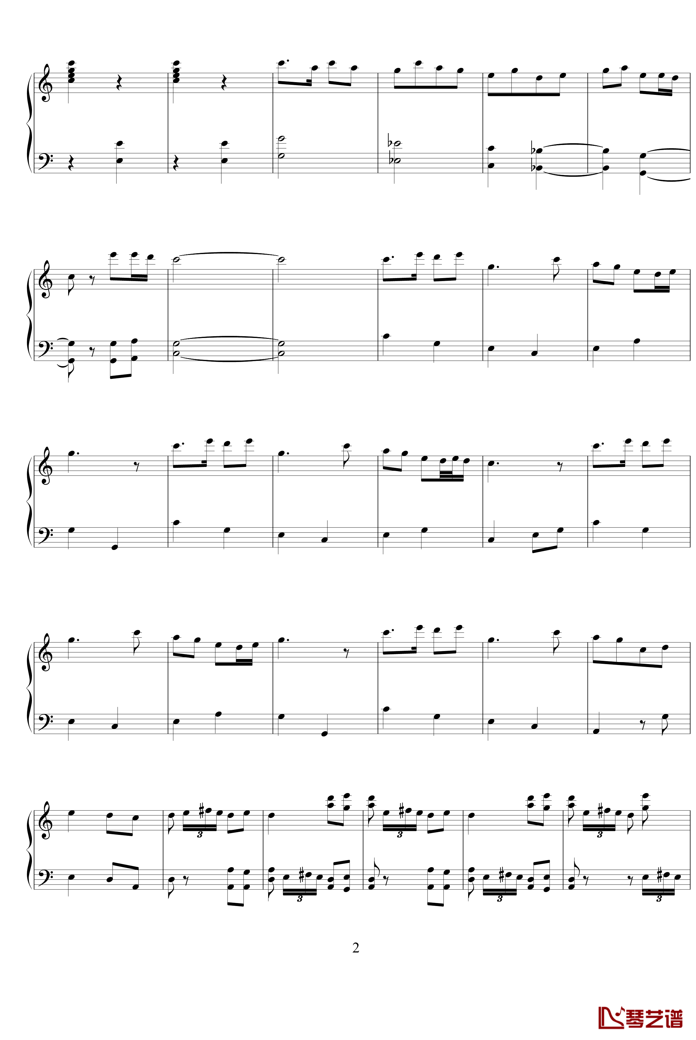 春节序曲钢琴谱-中国名曲