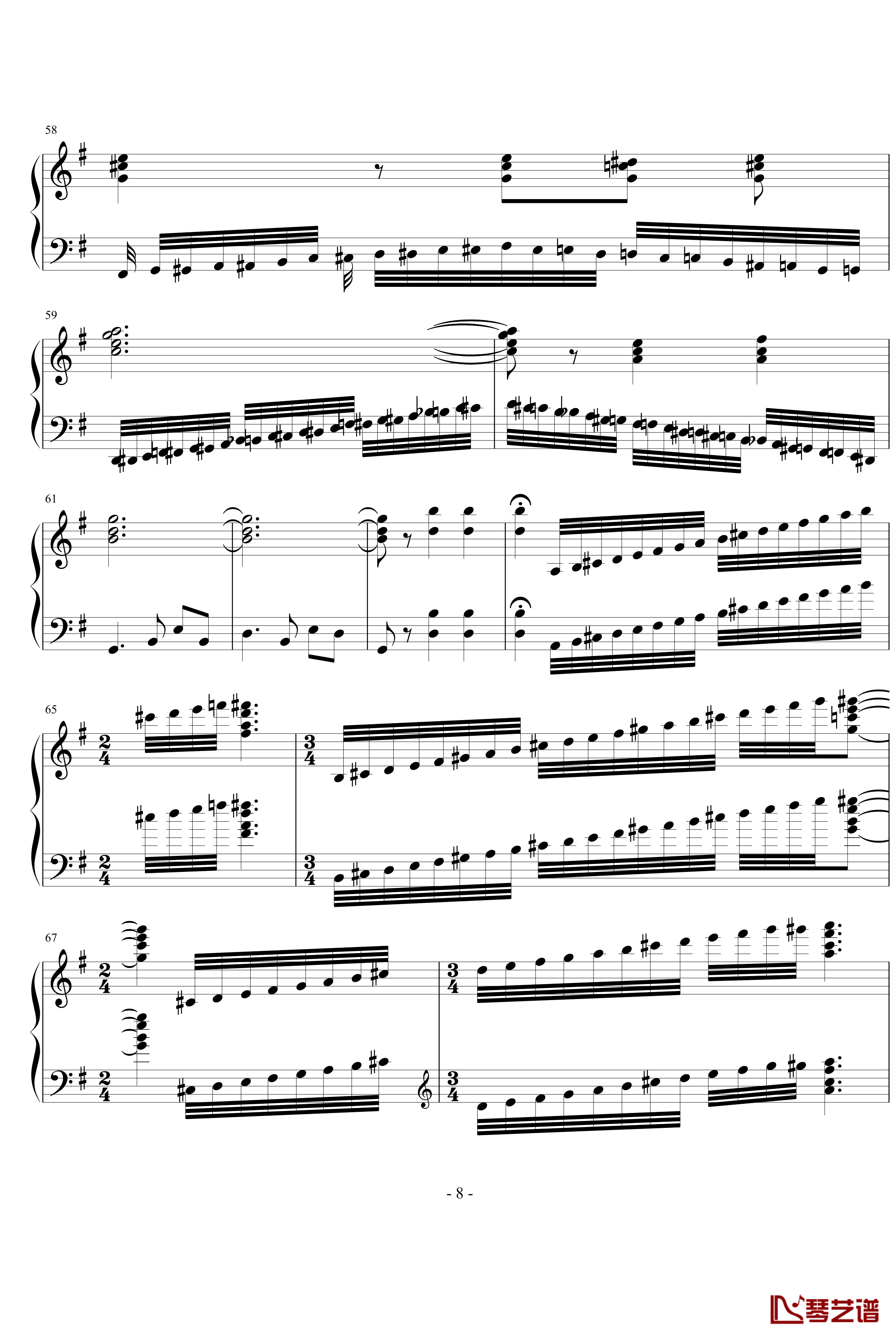 卡门幻想曲钢琴谱-世界名曲