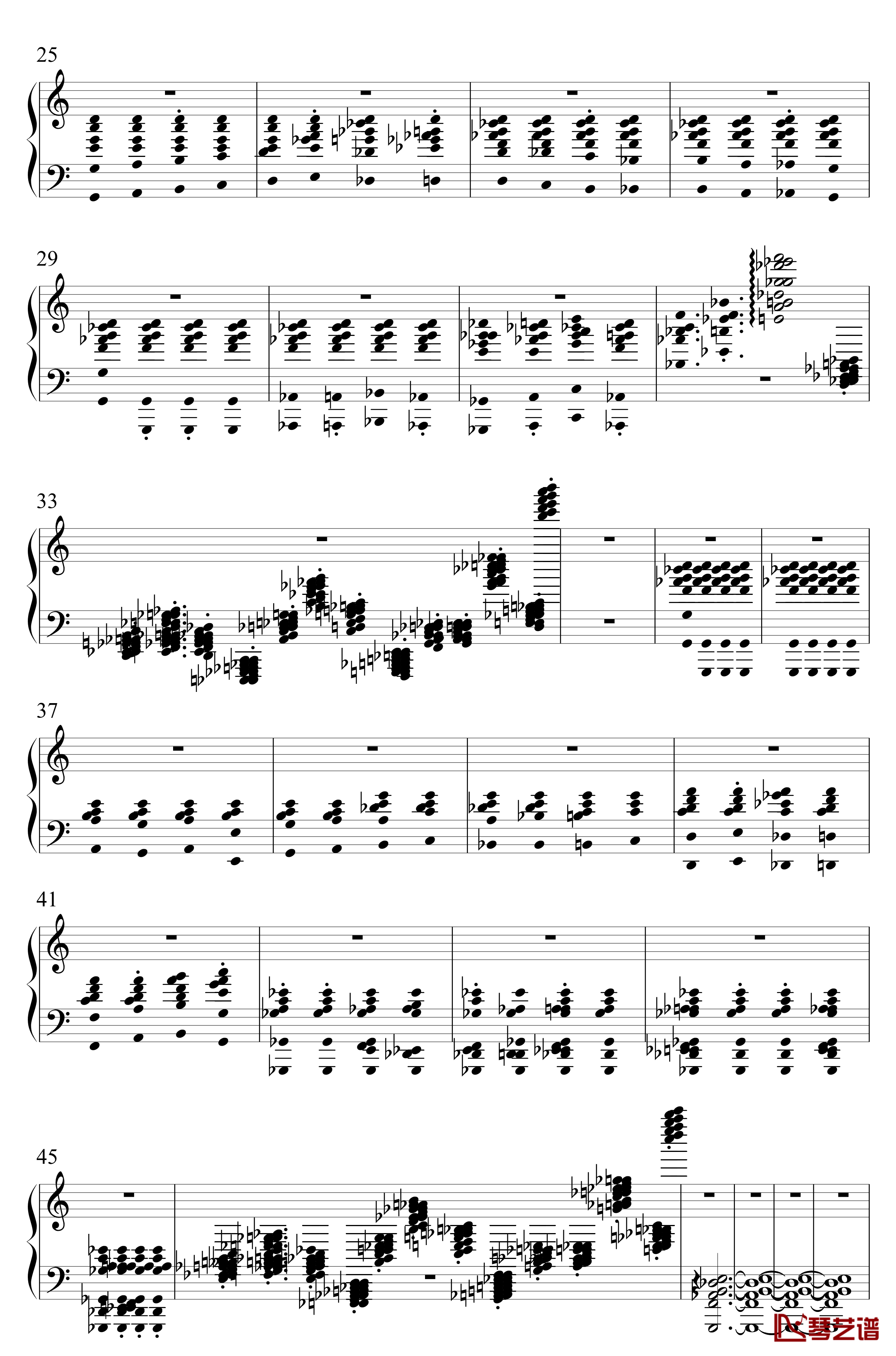 革命钢琴谱-自动钢琴版-肖邦-chopin