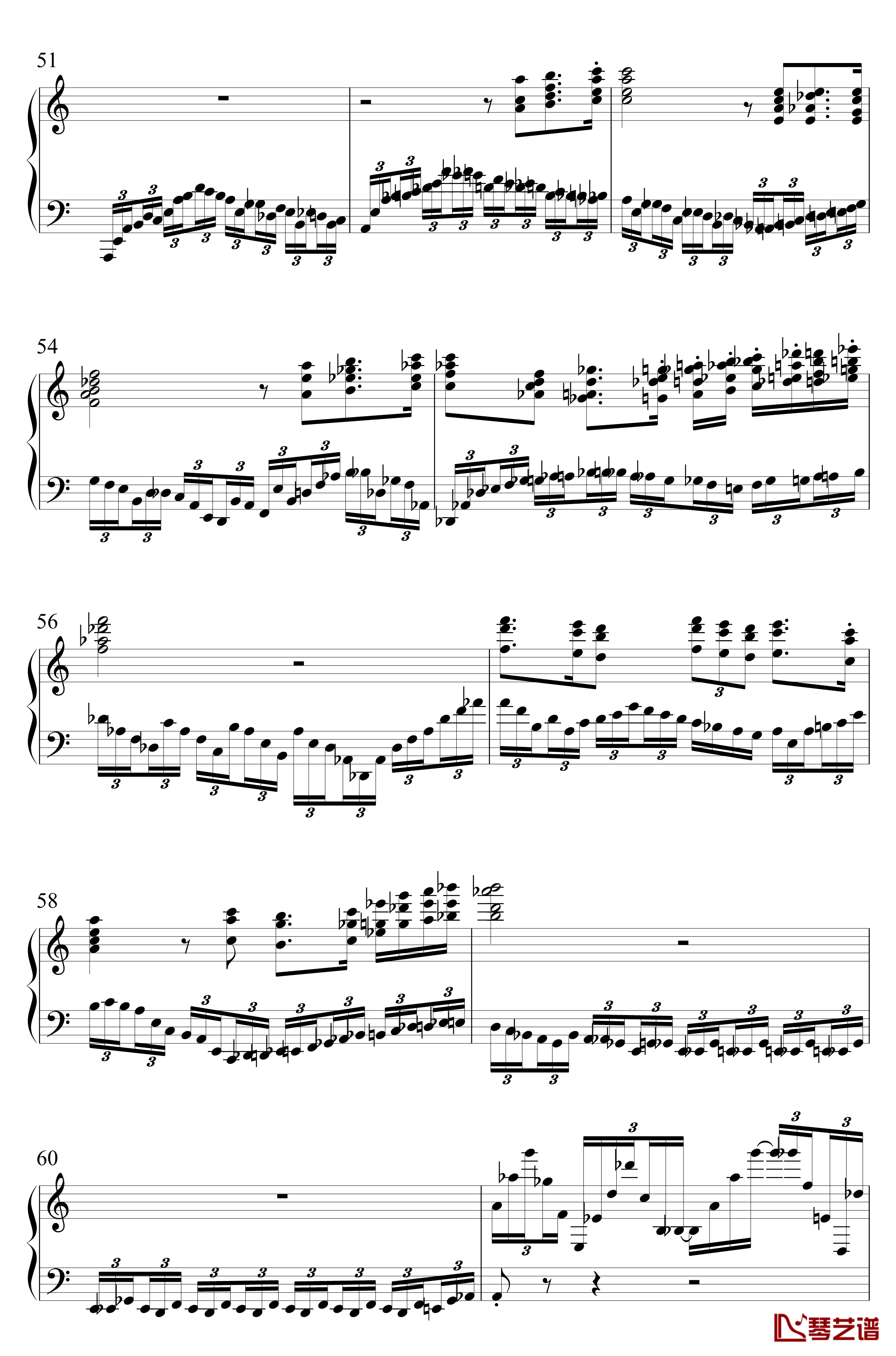 革命钢琴谱-自动钢琴版-肖邦-chopin
