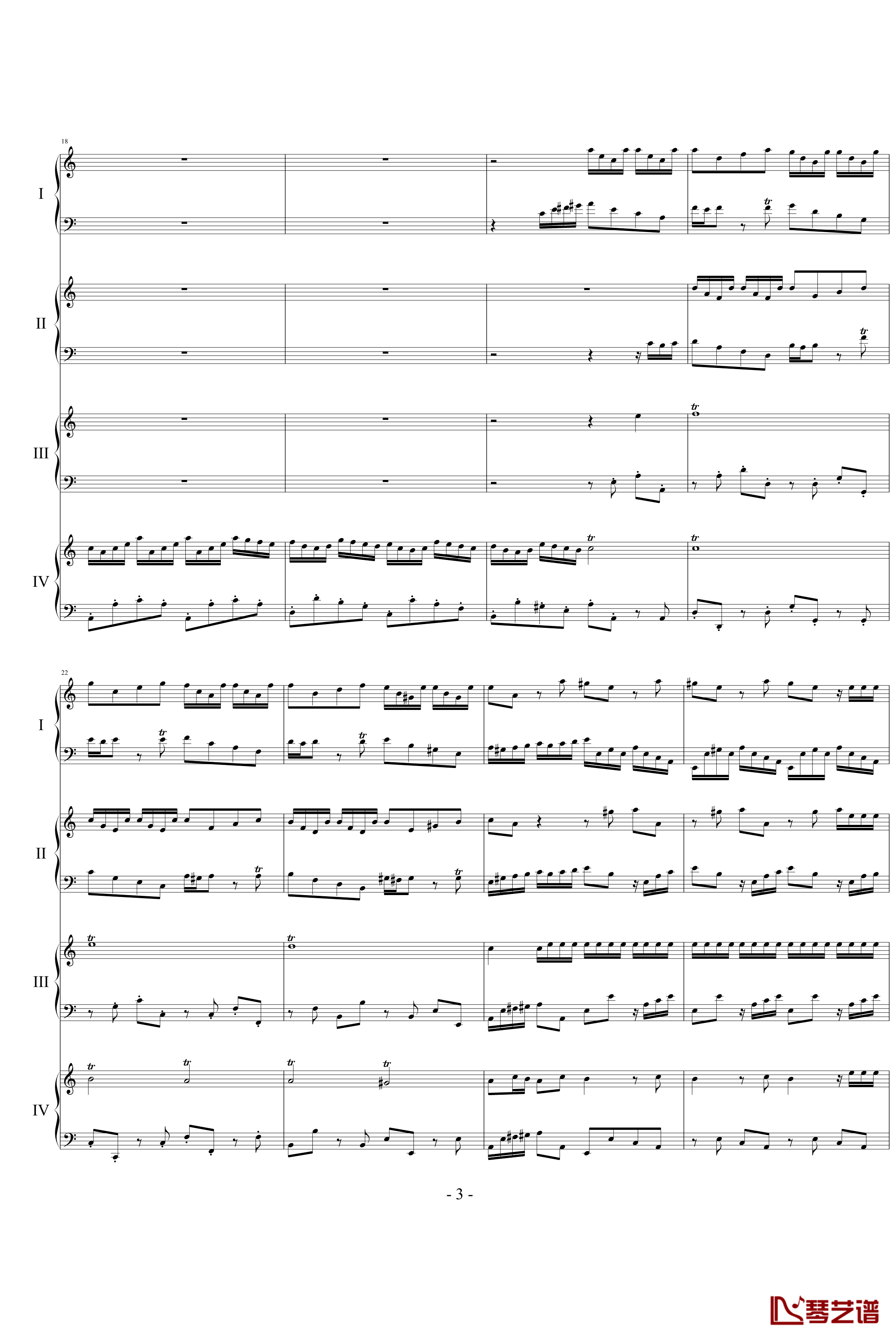 巴赫为四架钢琴写的钢琴协奏曲钢琴谱-巴赫-P.E.Bach
