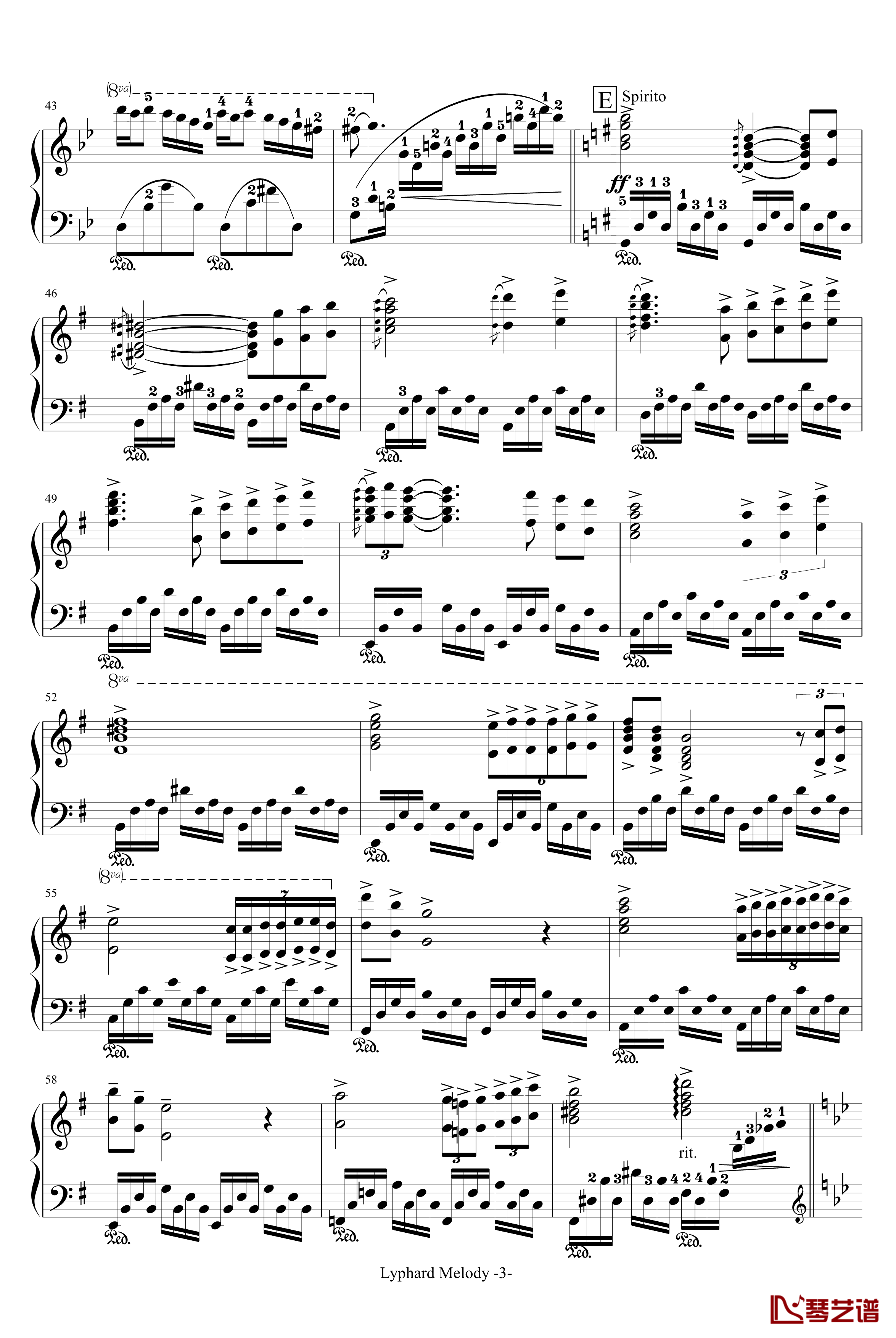 星空钢琴谱-带指法-塞内维尔